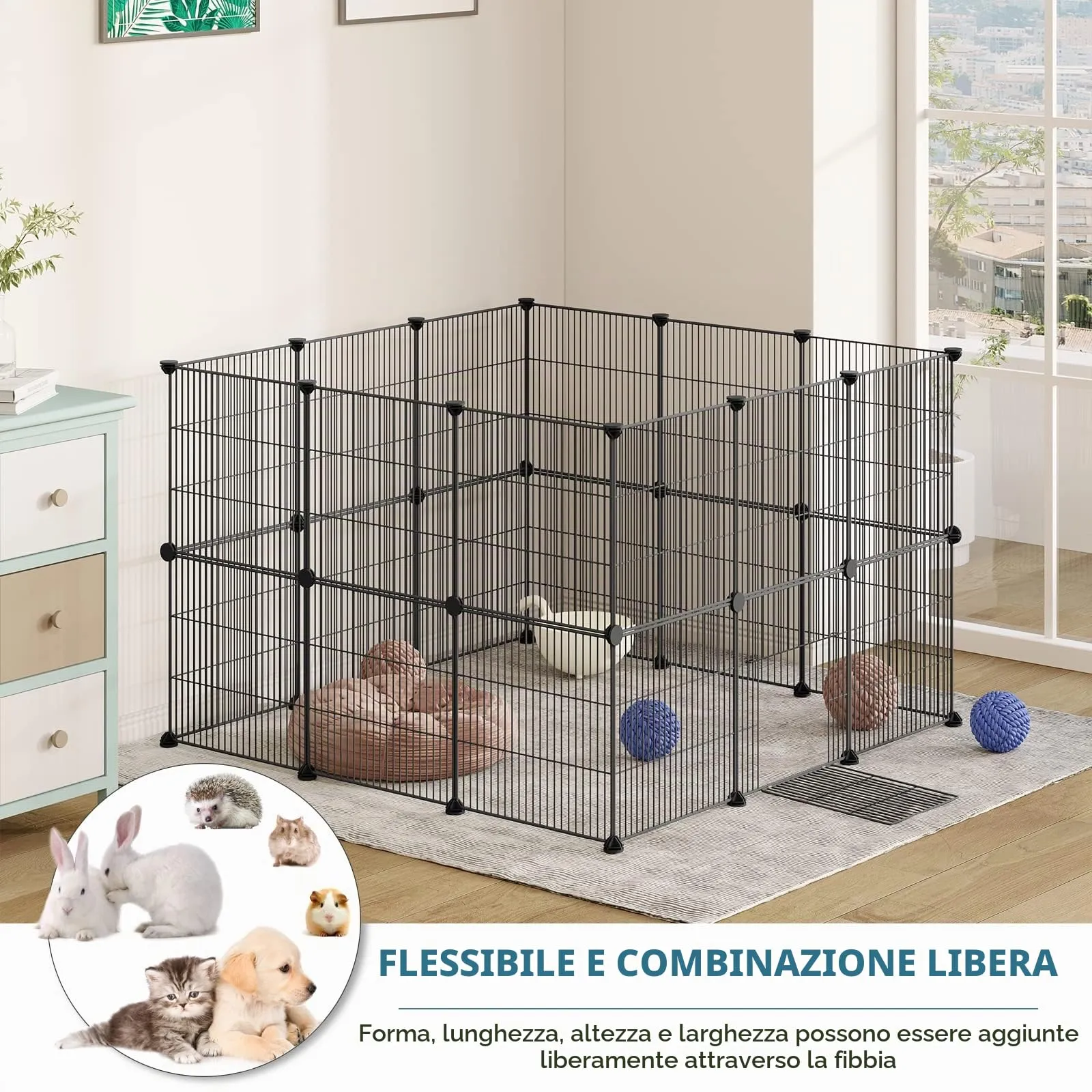 EUGAD Recinto per Conigli, Recinto per Conigli con Porta da Interno - immagine 3