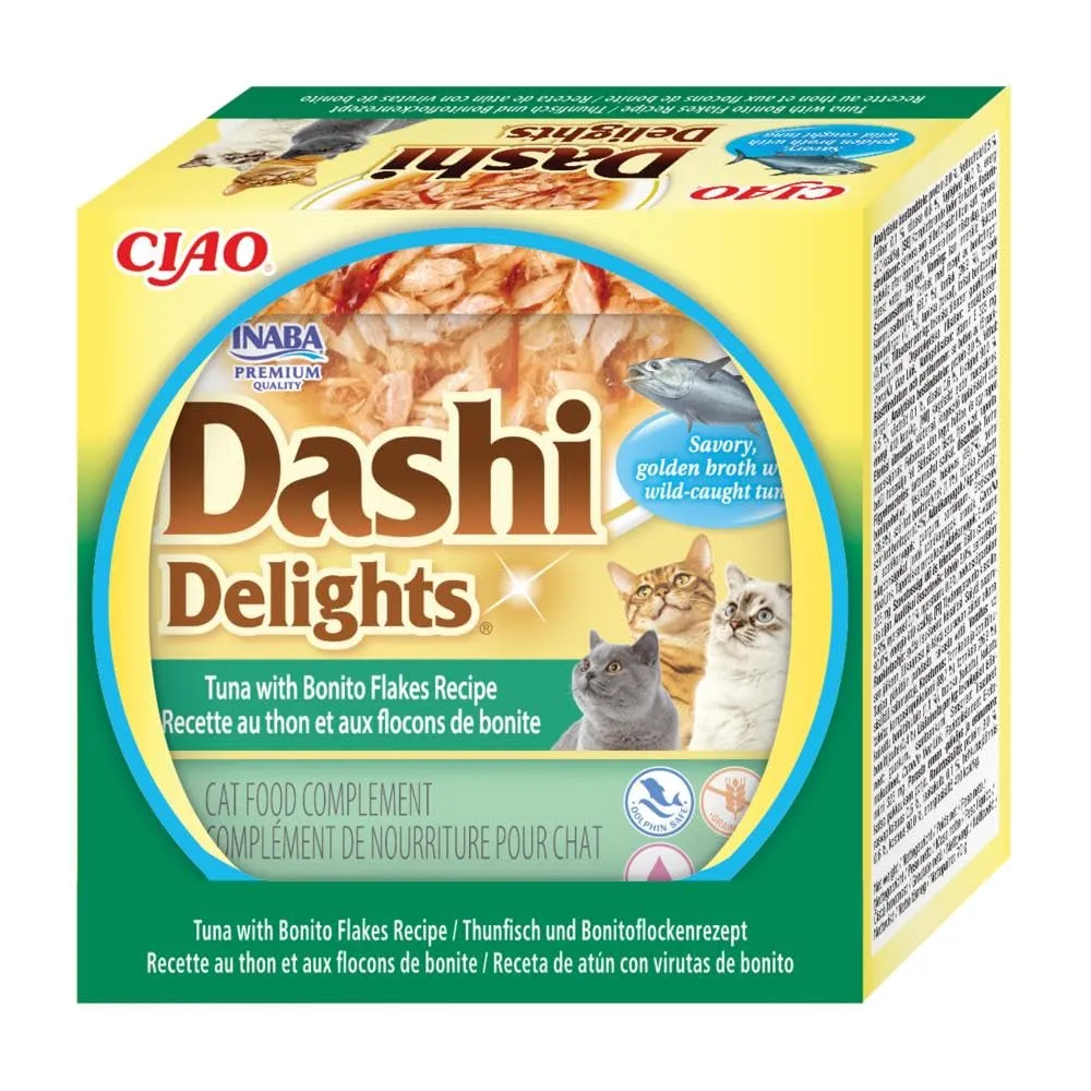 INABA Dashi Delights, Brodo per Gatti con Tonno e Fiocchi di Bonito, 70g - immagine 1