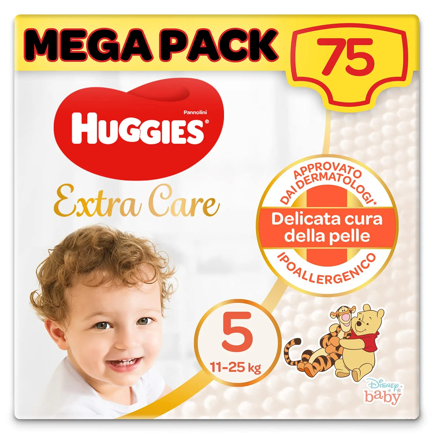 Huggies Extra Care Pannolini, Taglia 5 (12-17 Kg), Confezione da 75 Pannolini - immagine 1