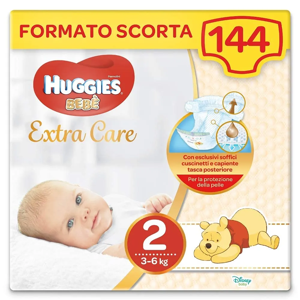 6 x HUGGIES Pannolini Bebè 3-6 Kg Taglia 2 24 Pezzi - immagine 1
