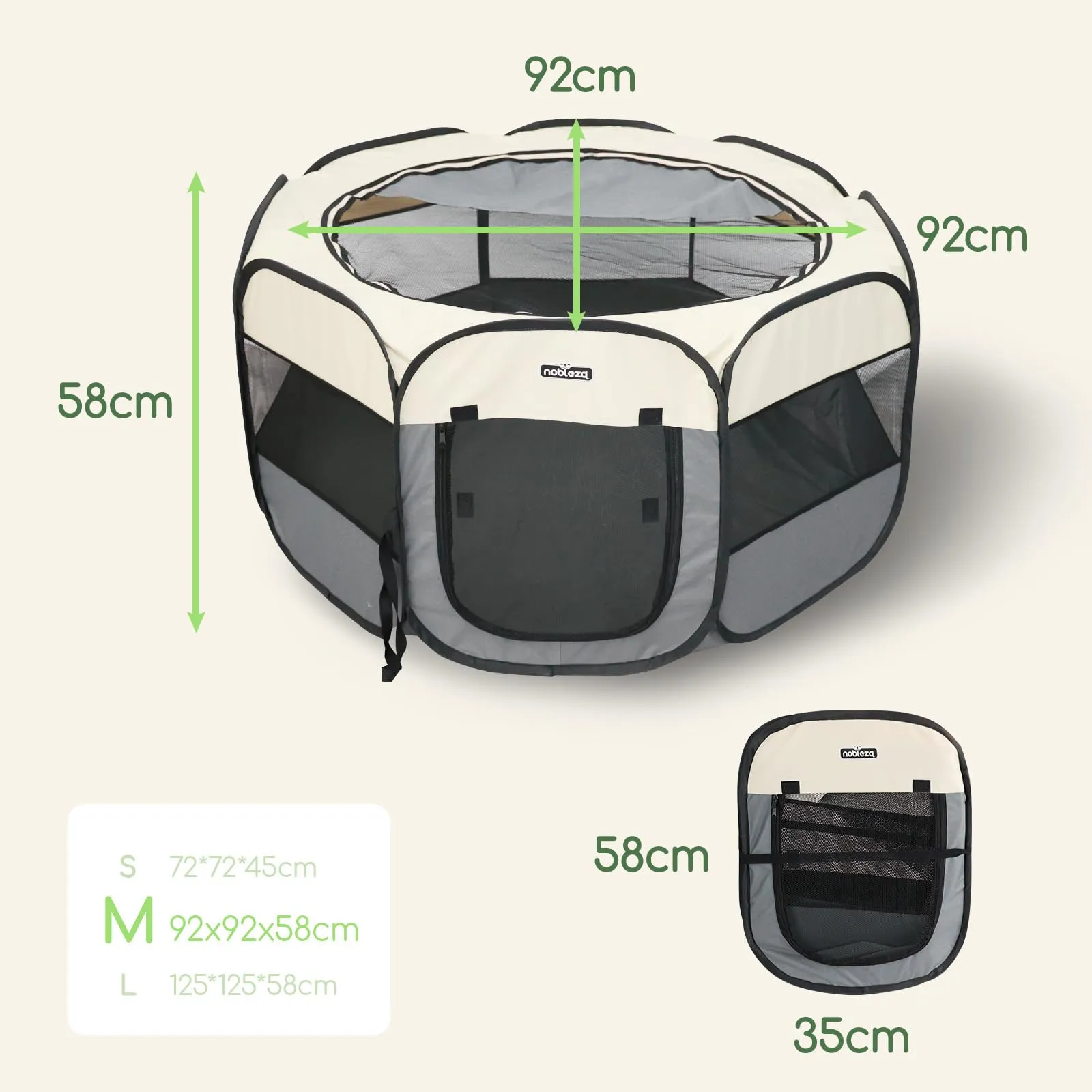 Nobleza - Recinto per Cani Pieghevole, Box Portatile per Animali Domestici in Tessuto Oxford Impermeabile, Recinto Gioco per Cuccioli, Gatti e Conigli, per Interno ed Esterno, 92x92x58cm - immagine 4
