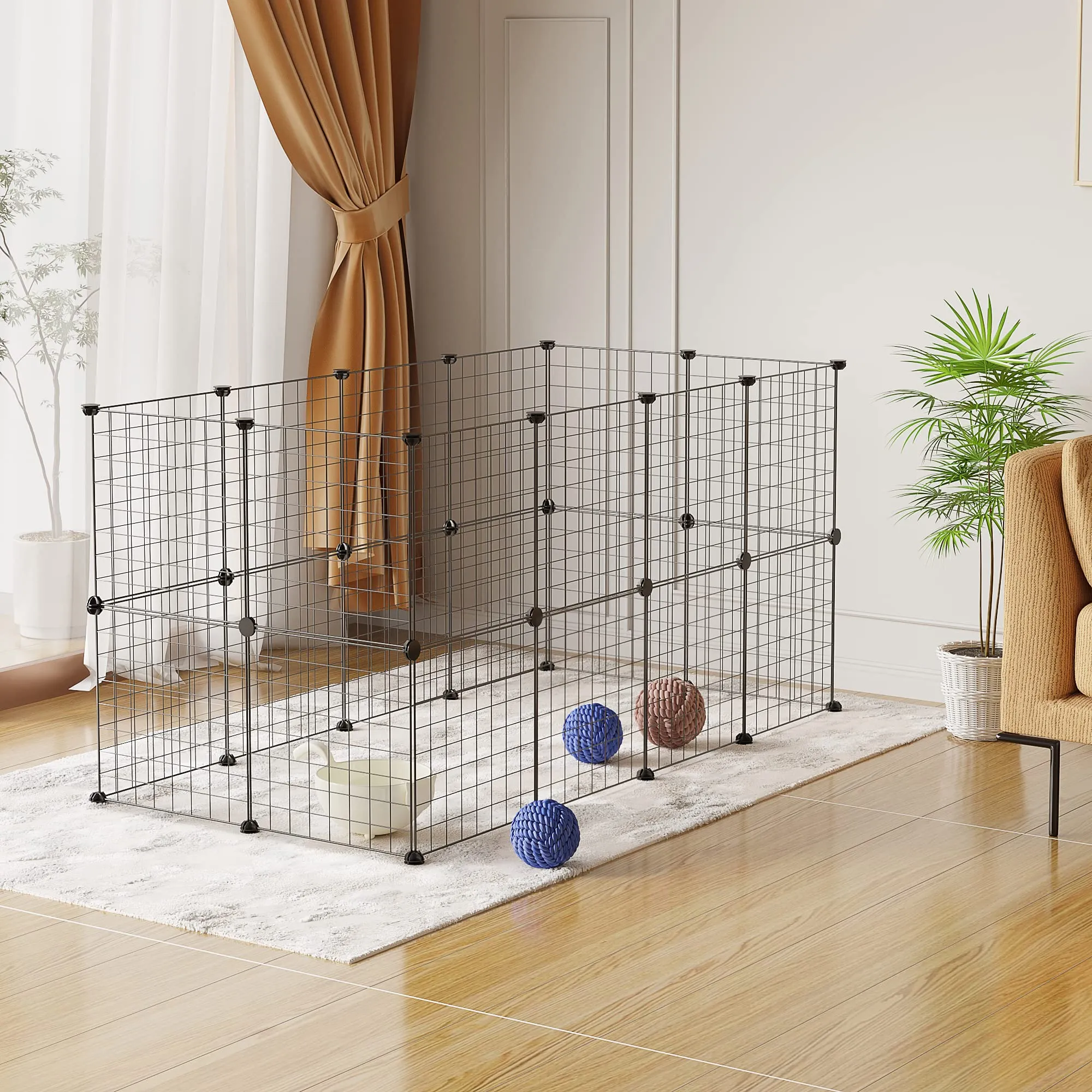 EUGAD Recinto per Coniglio da Interno, DIY Recinzione 145x72x72cm - immagine 2