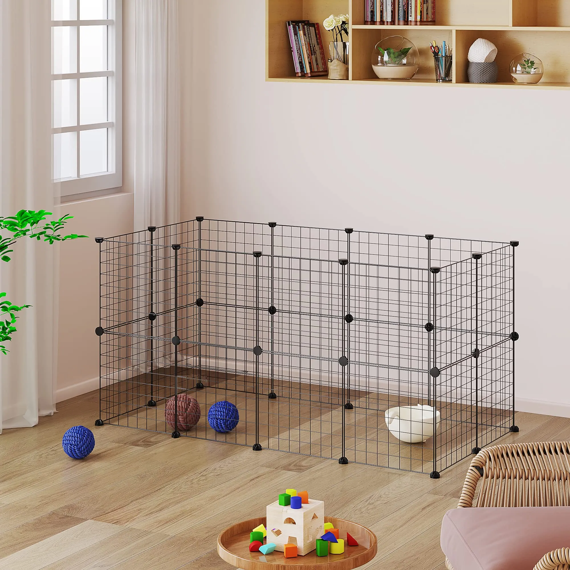 EUGAD Recinto per Coniglio da Interno, DIY Recinzione 145x72x72cm - immagine 3