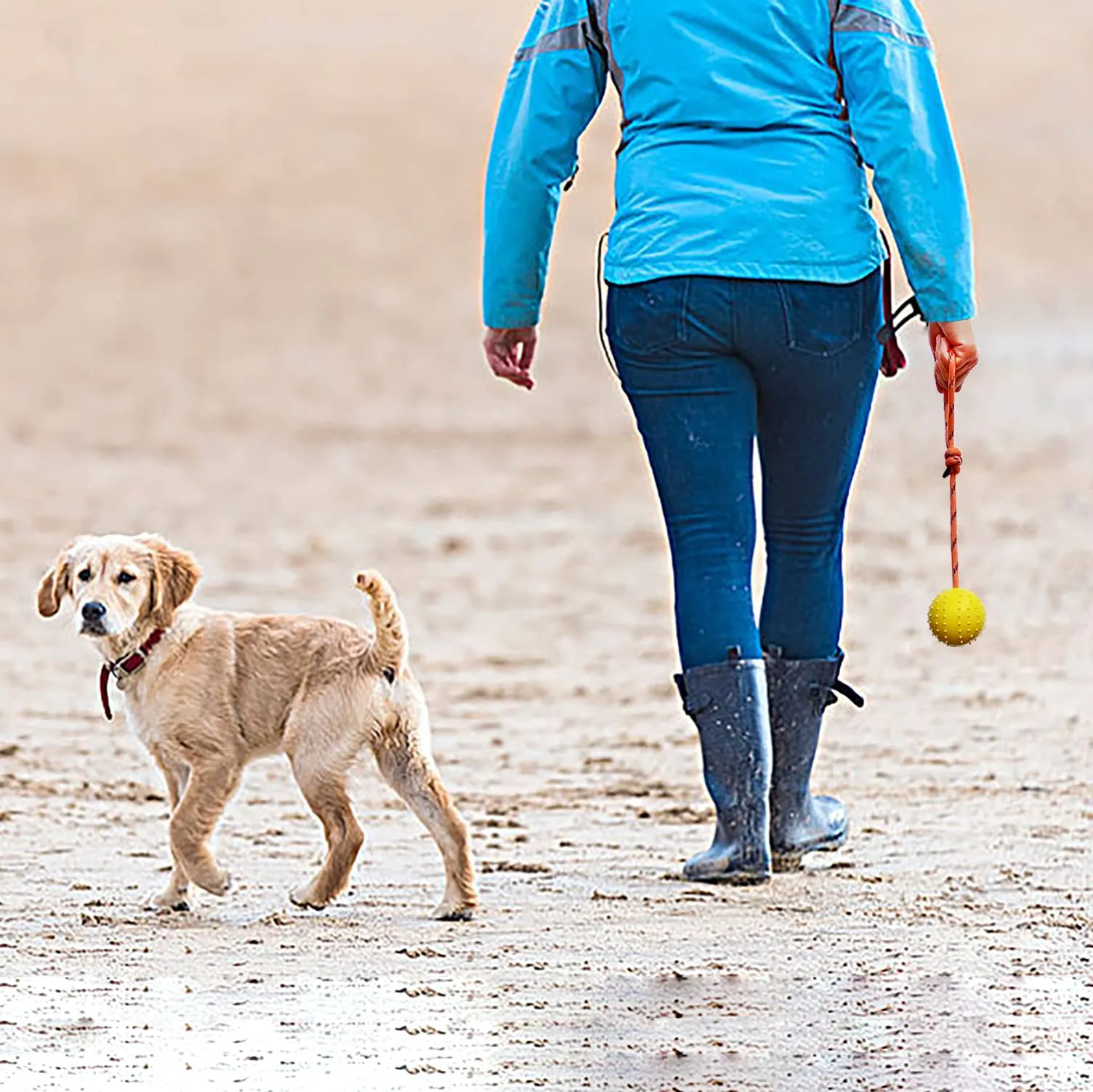 MMSGA Palla per Cane Con Corda - Addestramento Cani e Catti, Cava in Gomma Naturale Per Catturare - immagine 5