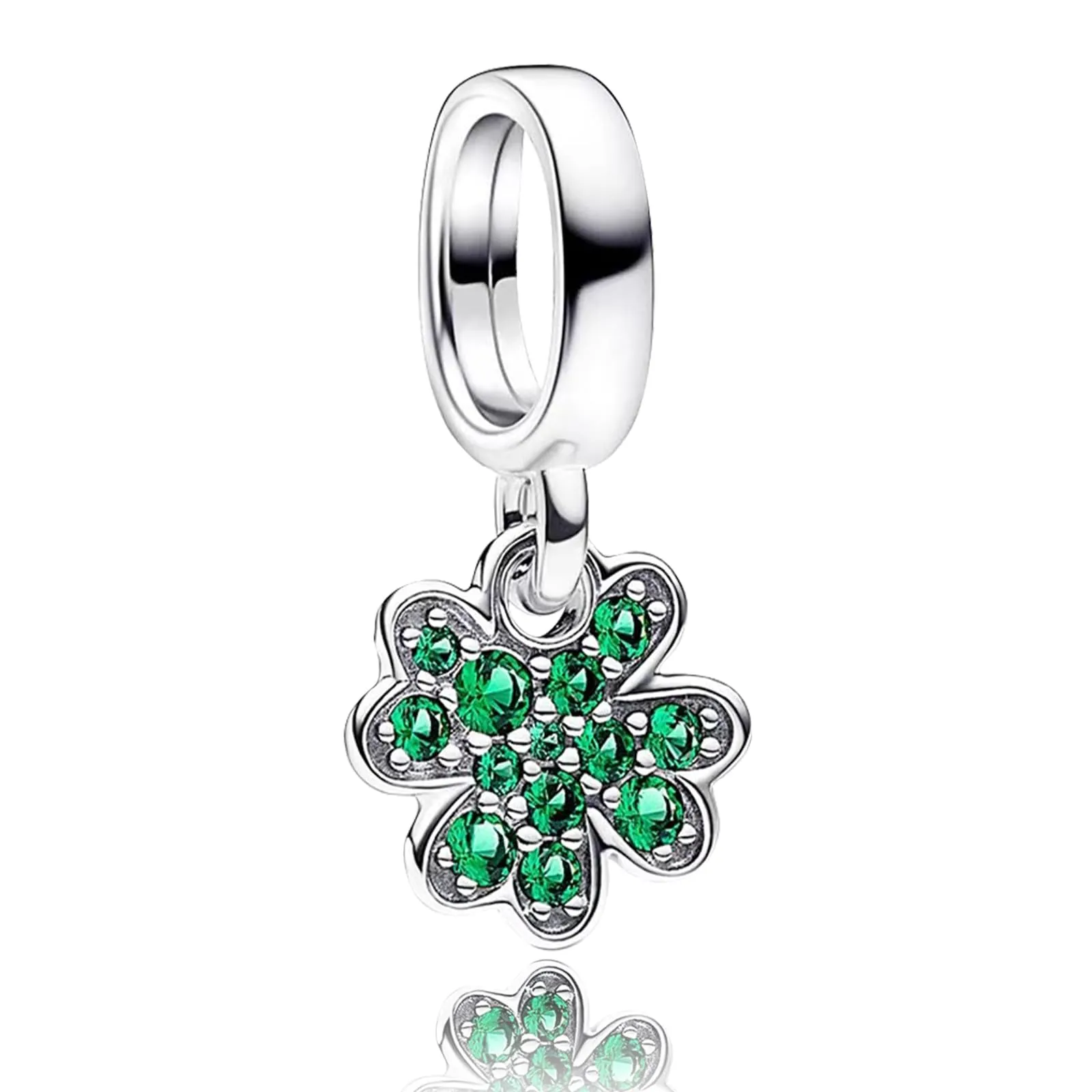 Rimgoris Argento 925 Charm per donna Bracciali Collana Four Leaf Clover Friendship Dangle Charm Gift - immagine 1