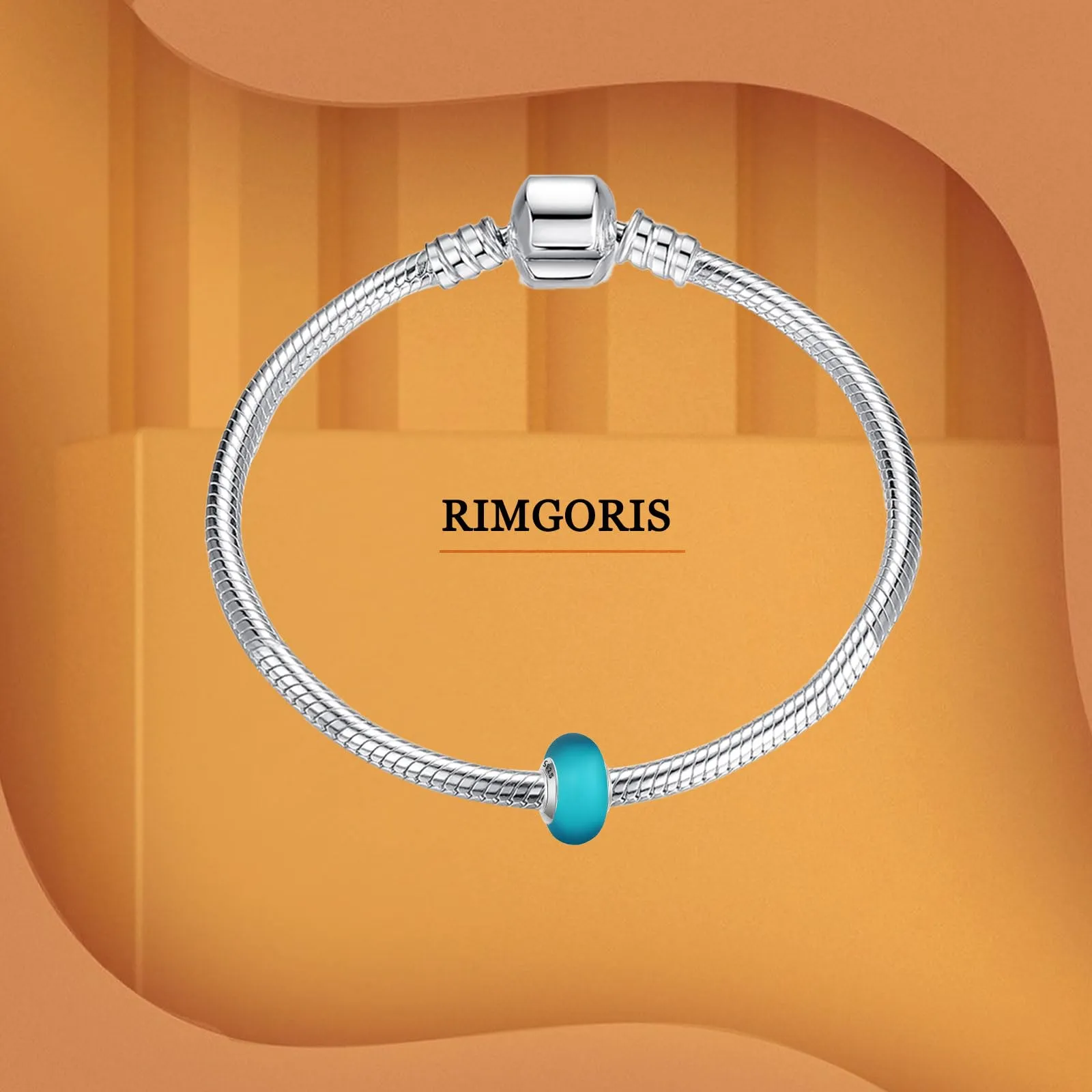 Rimgoris 925 Charm in argento sterling per donne Bracciali Collana San Patrizio Verde opaco Vetro di Murano Dangle Charms Regali - immagine 3