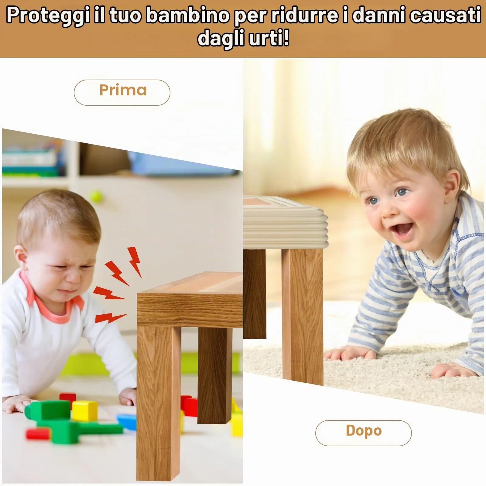Paraspigoli Angolari Per Bambini Anti Collisione Sicurezza Paraspigoli Per Vecchio Schiuma Adesiva Anti Collisione Extra Spesso Bordi Protezione Protezione Scrivania Computer Mobili Beige - immagine 2
