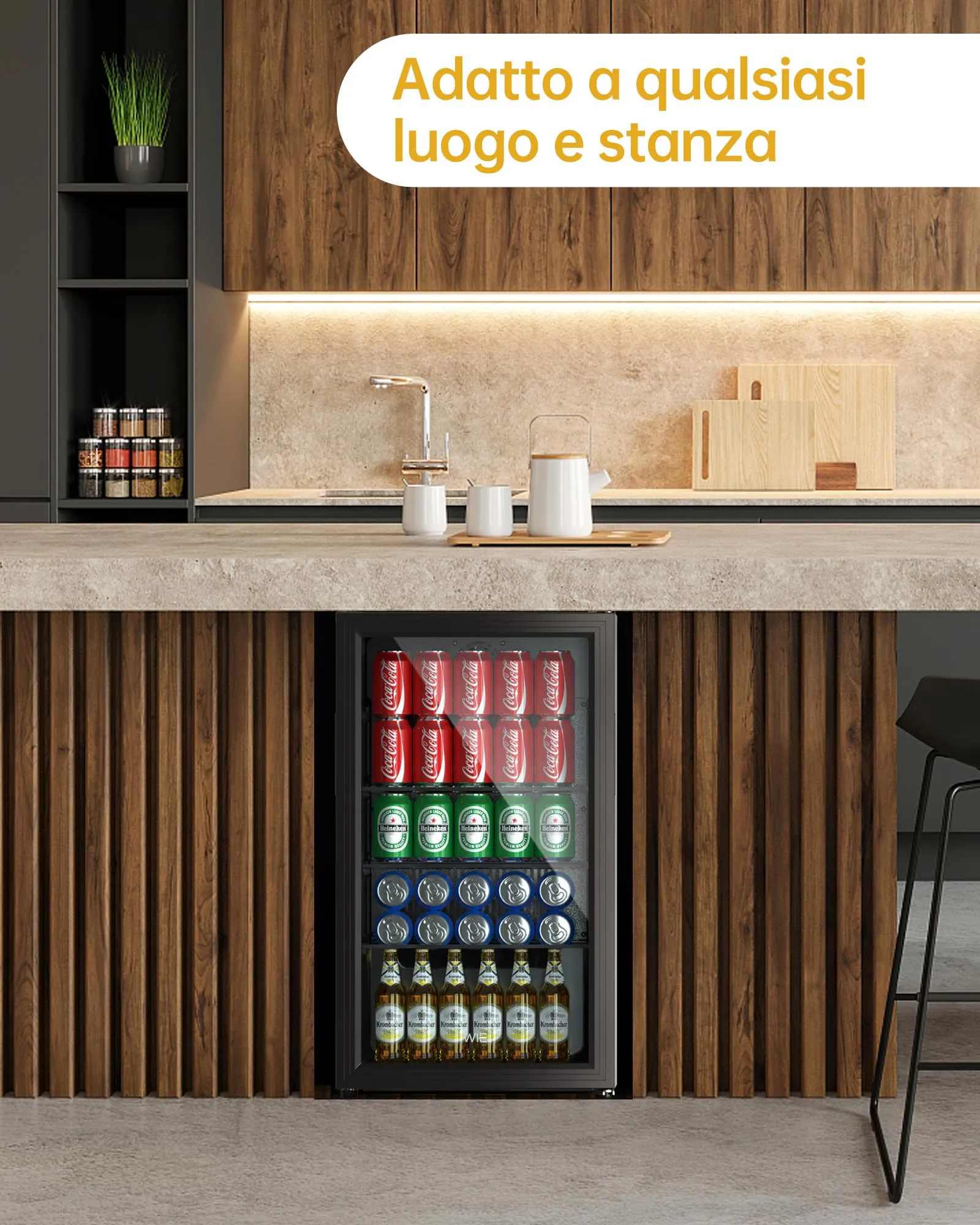 WIE Professional Mini Frigo per Bevande 86L con Porta in Vetro - immagine 8