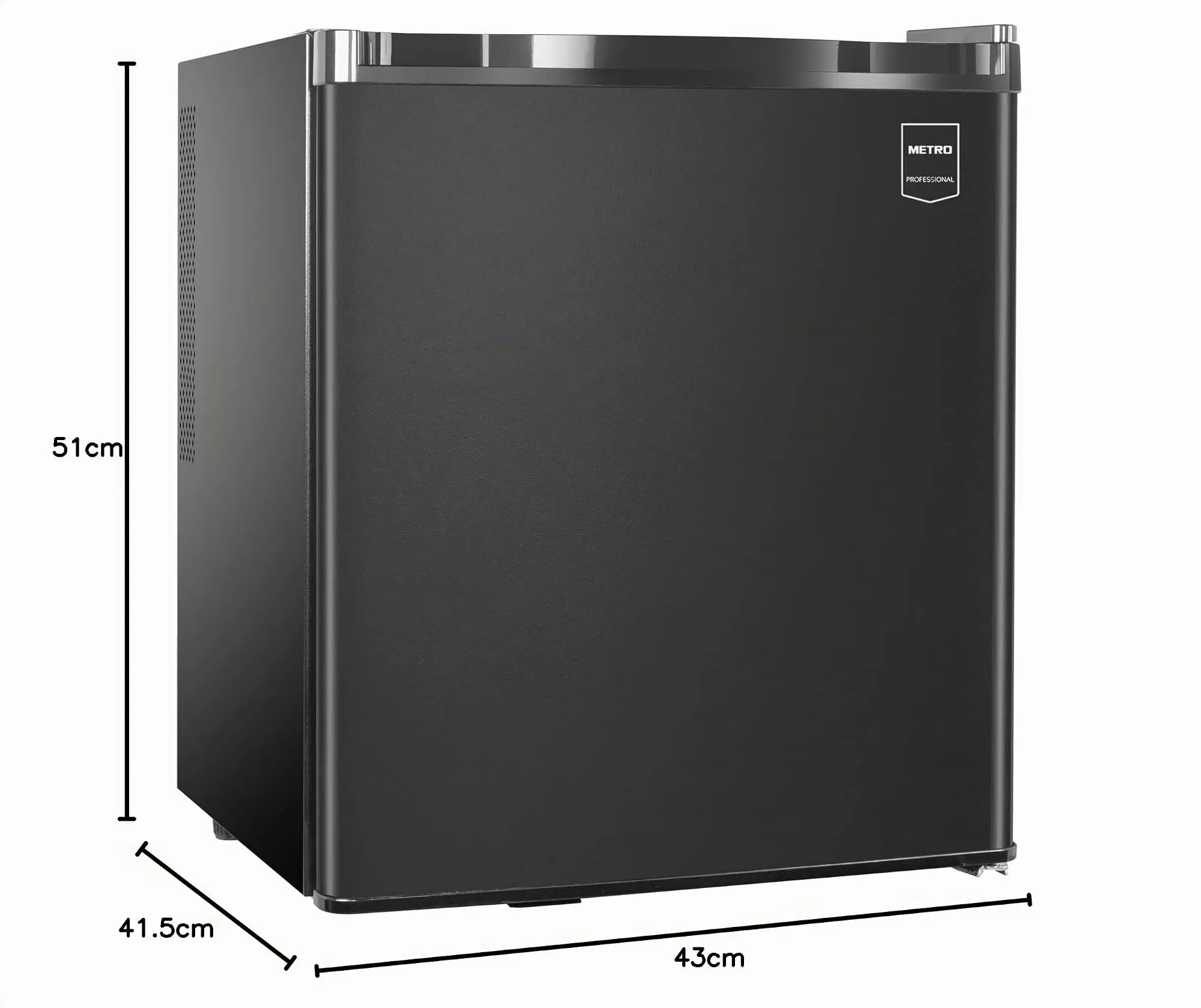 METRO Professional Minifrigo GMB2038B, 43 x 41.5 x 51 cm, 38 L, temperatura: 6-22°C, Illuminazione LED, 1 ripiano regolabile, bassa rumorosità, nero - immagine 10