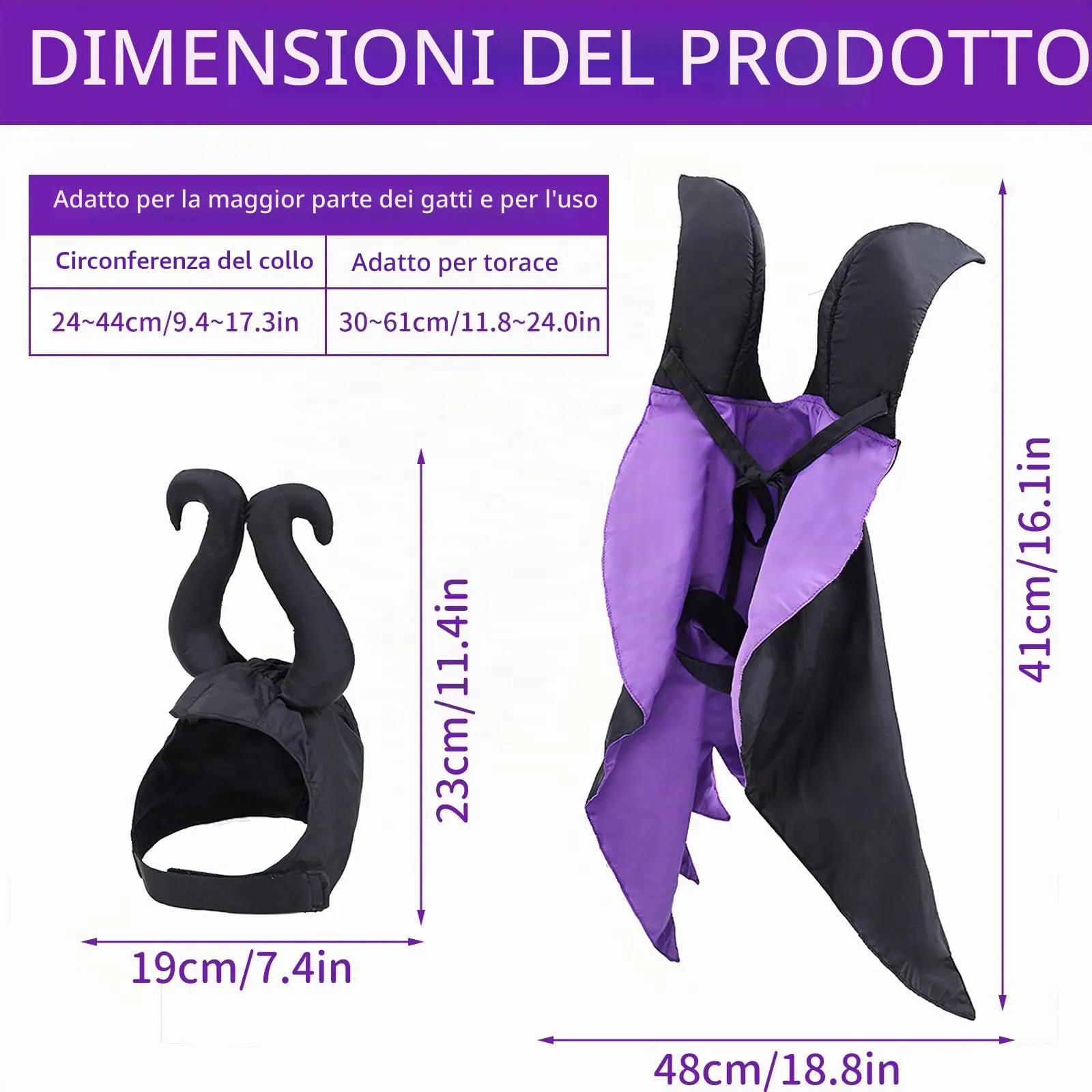 Vestiti Cosplay per Animali Domestici, Halloween Animali Domestici Costumi, Vestiti per per Cani Gatti - immagine 2