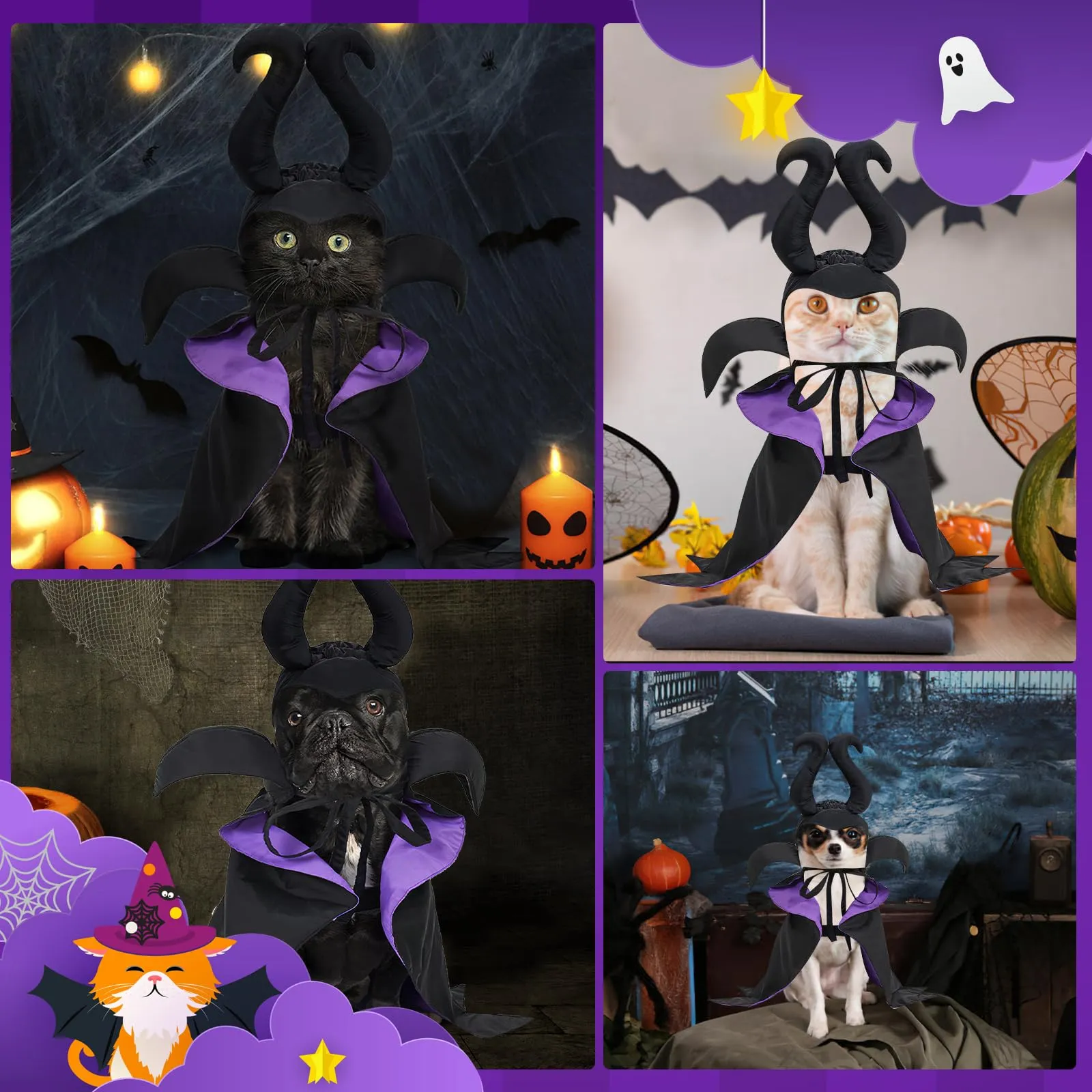 Vestiti Cosplay per Animali Domestici, Halloween Animali Domestici Costumi, Vestiti per per Cani Gatti - immagine 6