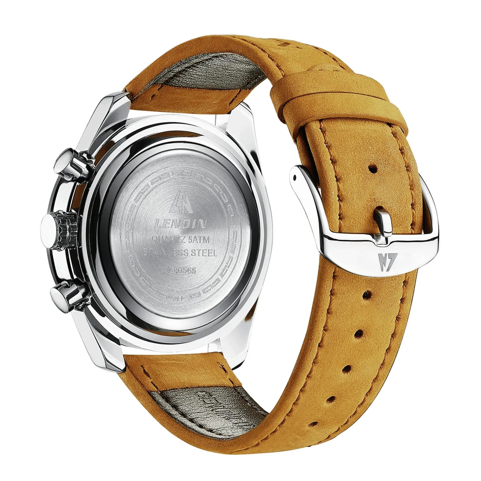 LN LENQIN Orologio Uomo Analogico al Quarzo con Cinturino in Pelle - immagine 2