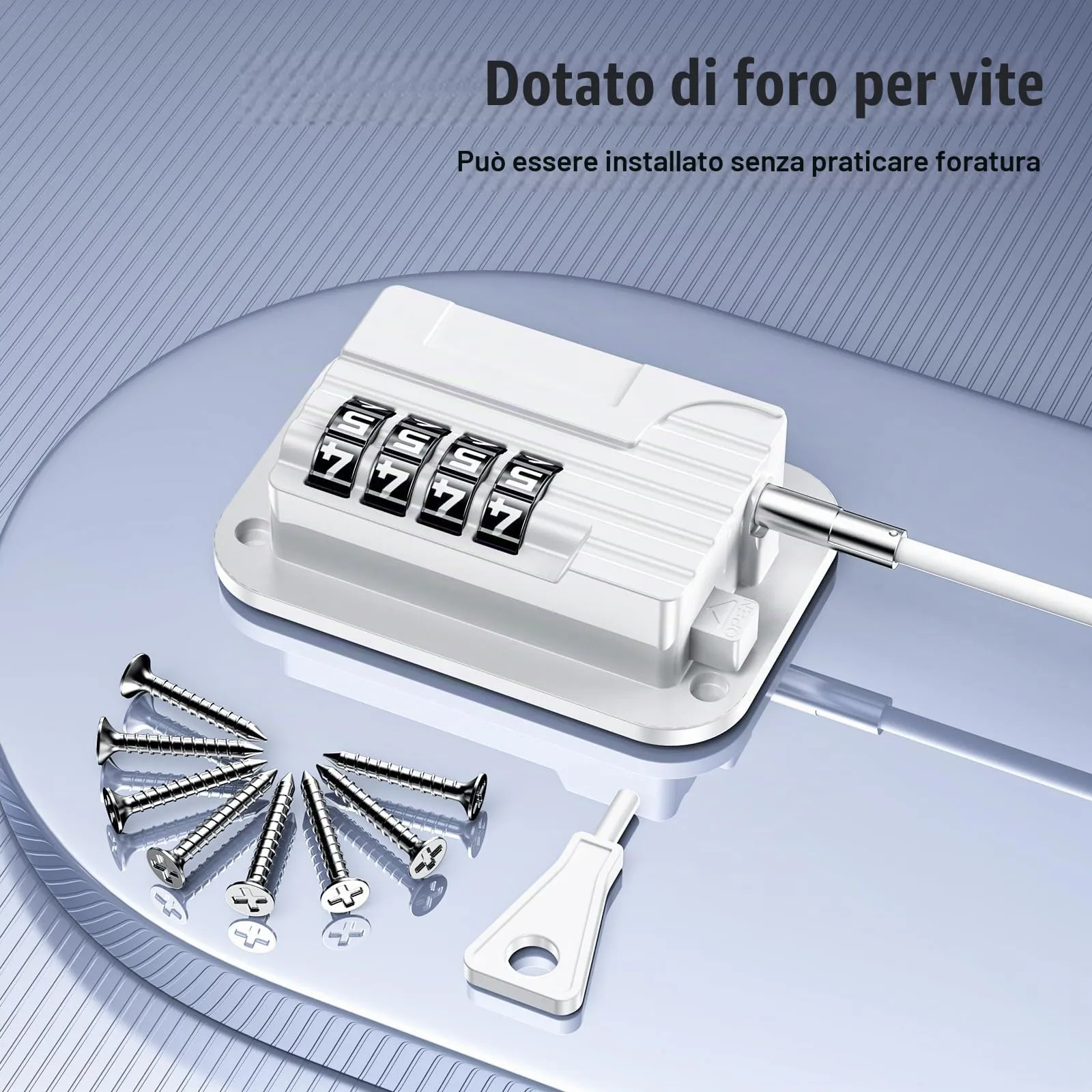 Lucchetto per Frigorifero con Combinazione, Chiusura Frigorifero Blocca Migliorata per Bambini Adulti, Blocca Porta Frigorifero per Frigo Armadi Porte Finestre Guardaroba，Bianco-1 pezzo - immagine 4