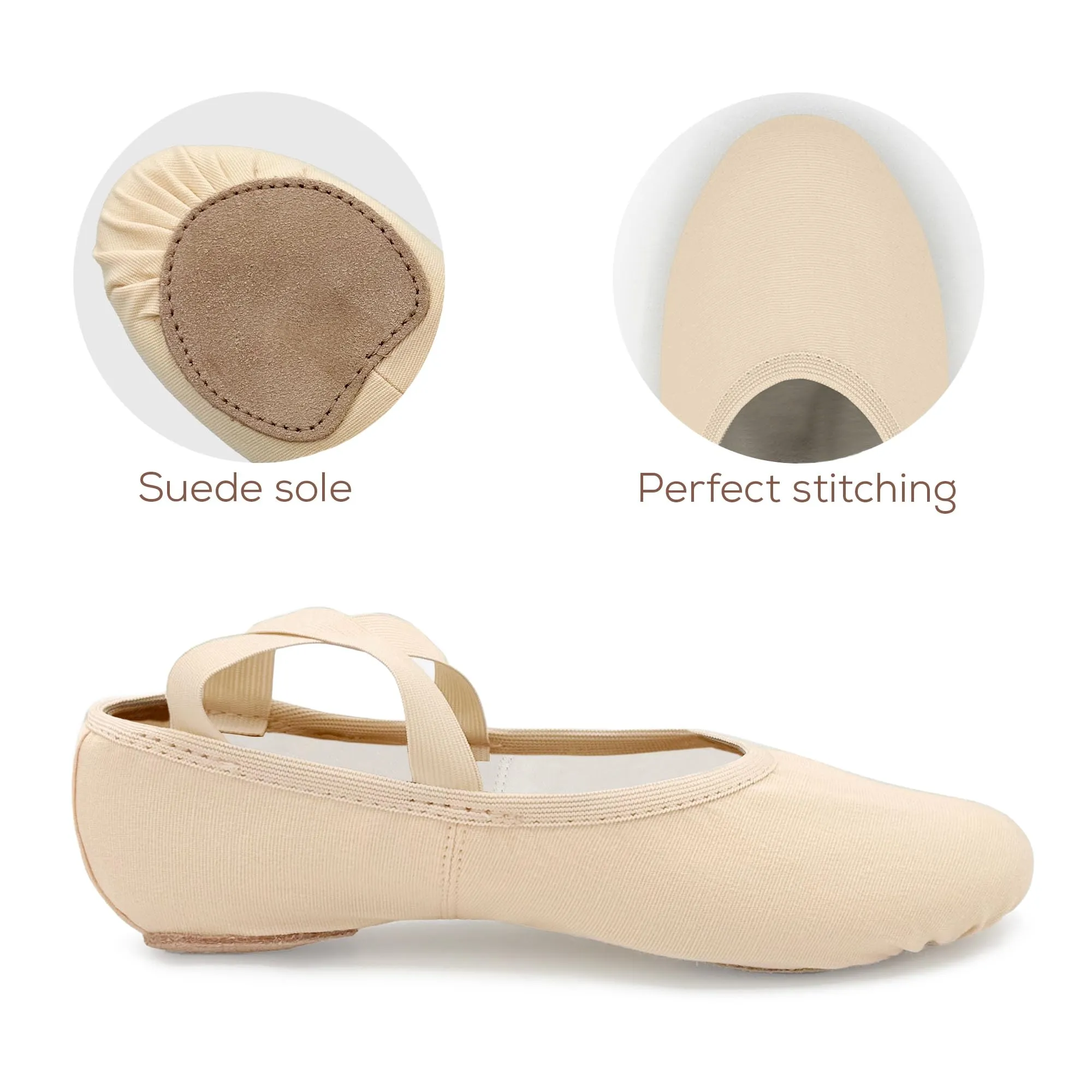 So Danca - SD16 Bliss, Scarpe da Ballo con Suola Divisa in Tela Elasticizzata per Adulti, Donne, Alte Prestazioni, Rosa chiaro, 8.5 X-Narrow - immagine 2