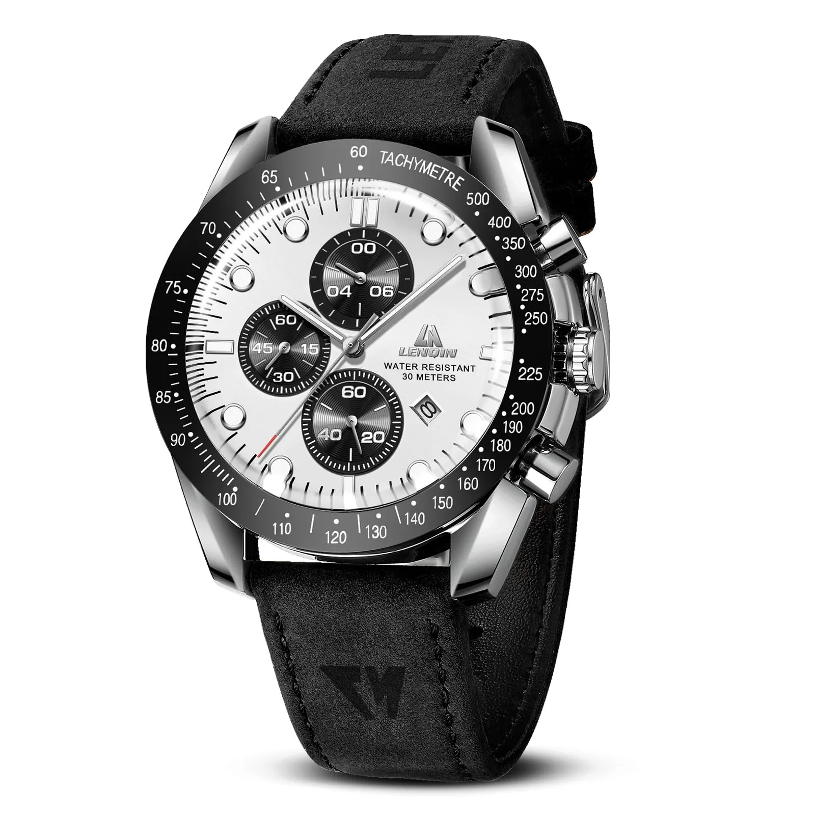 LN LENQIN Orologio Uomo Analogico al Quarzo con Cinturino in Pelle - immagine 1