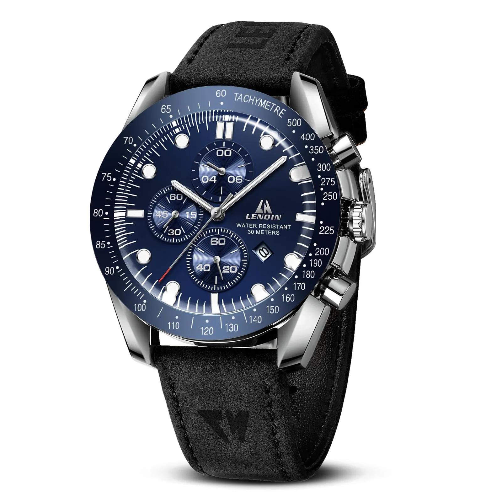 LN LENQIN Orologio Uomo Analogico al Quarzo con Cinturino in Pelle - immagine 1