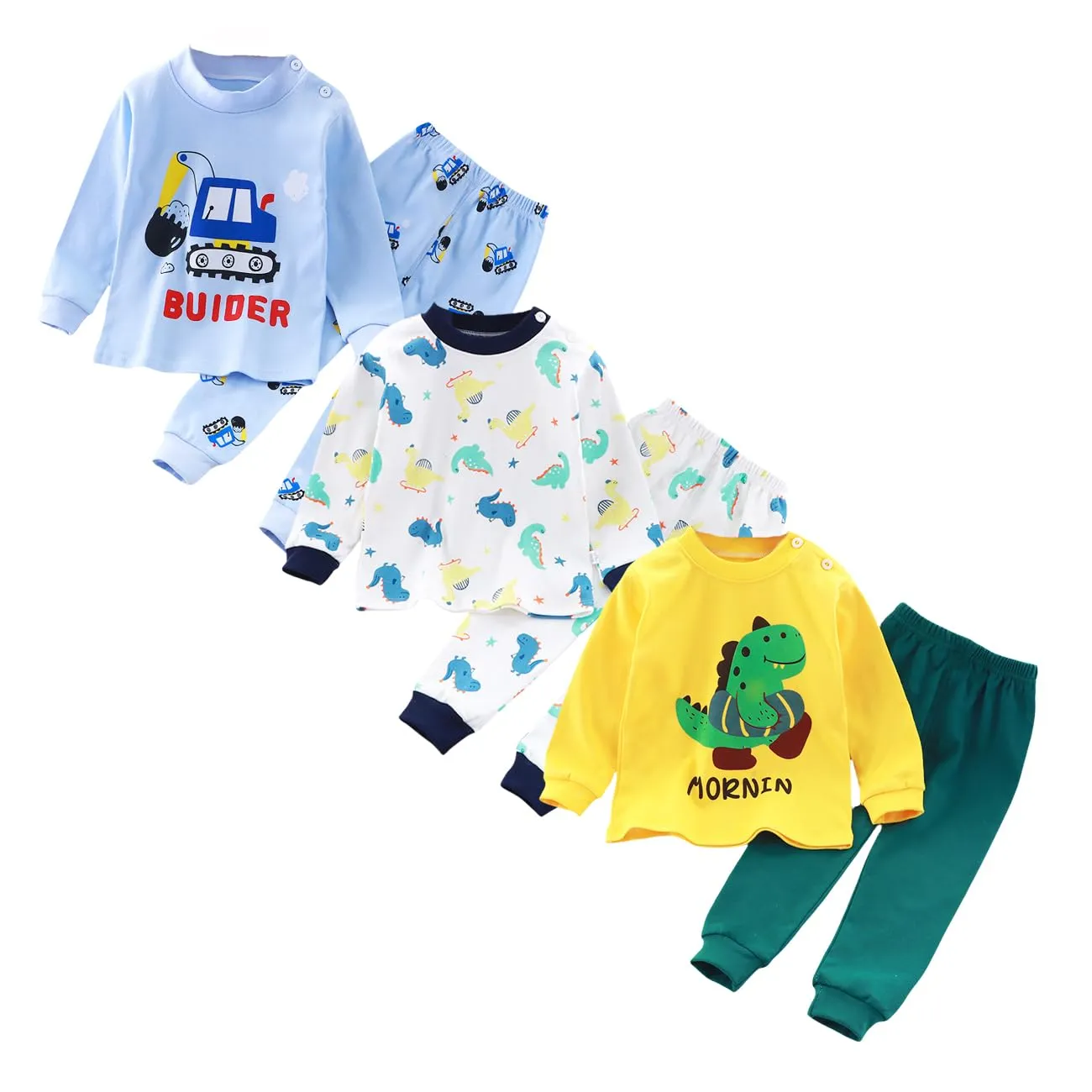 XM-Amigo 3 Completo Pigiami a Maniche Lunghe in Cotone per Bambino Maschio - immagine 1