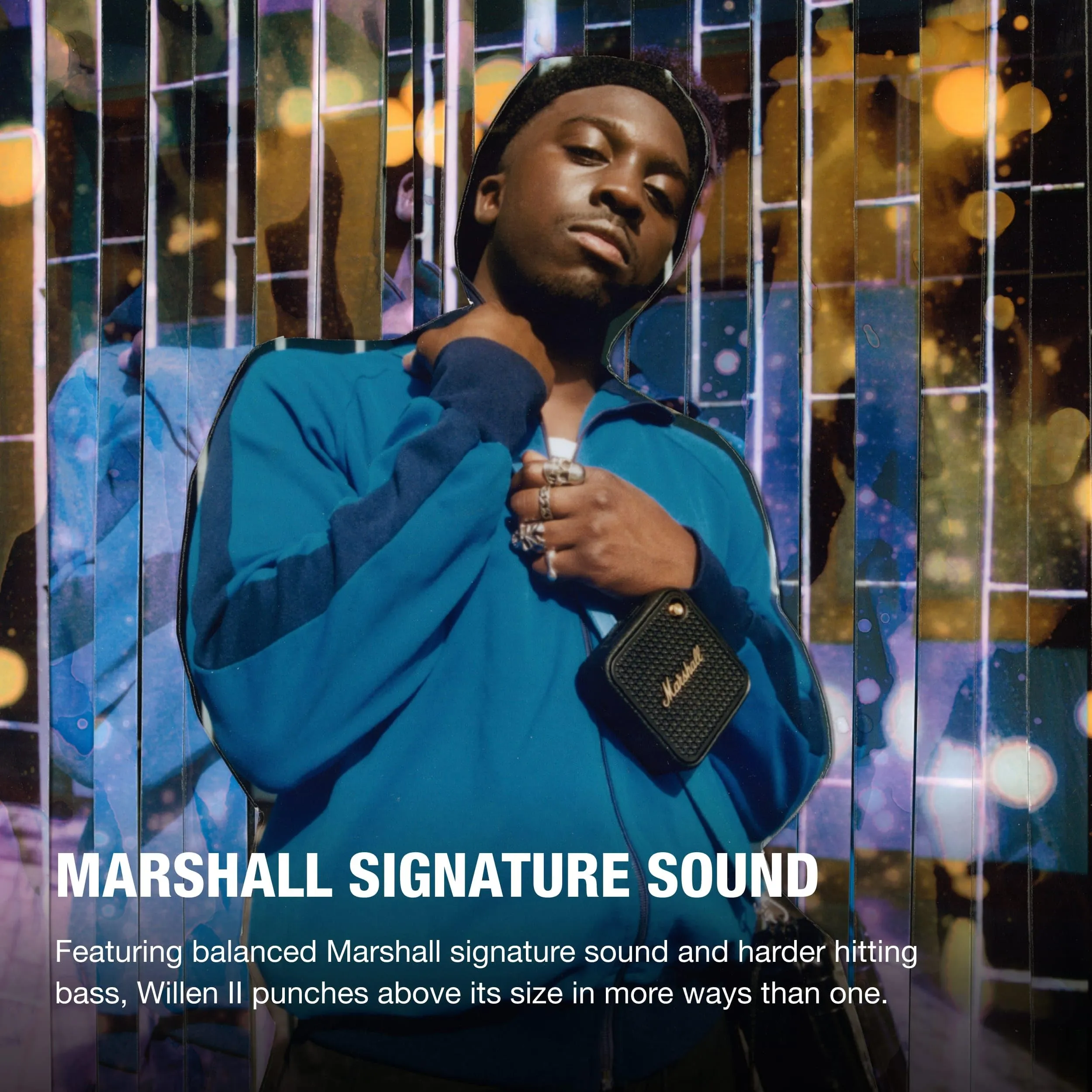 Marshall Willen II Altoparlanti Bluetooth Wireless 17 Ore di Riproduzione IP67 Impermeabile Ricarica Rapida - Nero - immagine 2