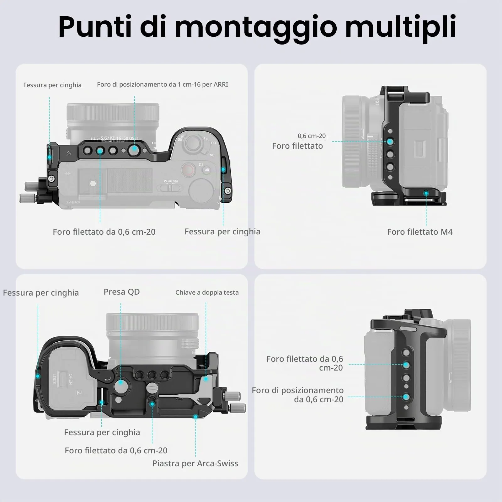SMALLRIG Kit Gabbia per sony ZV-E10 II HDMI QR per ARRI - 4867 - immagine 3
