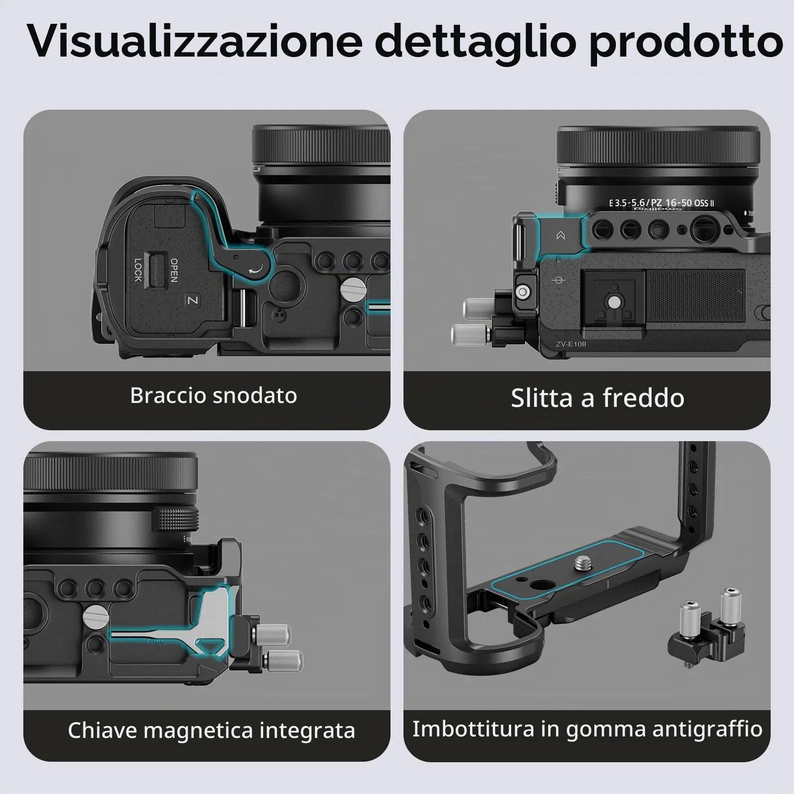 SMALLRIG Kit Gabbia per sony ZV-E10 II HDMI QR per ARRI - 4867 - immagine 6