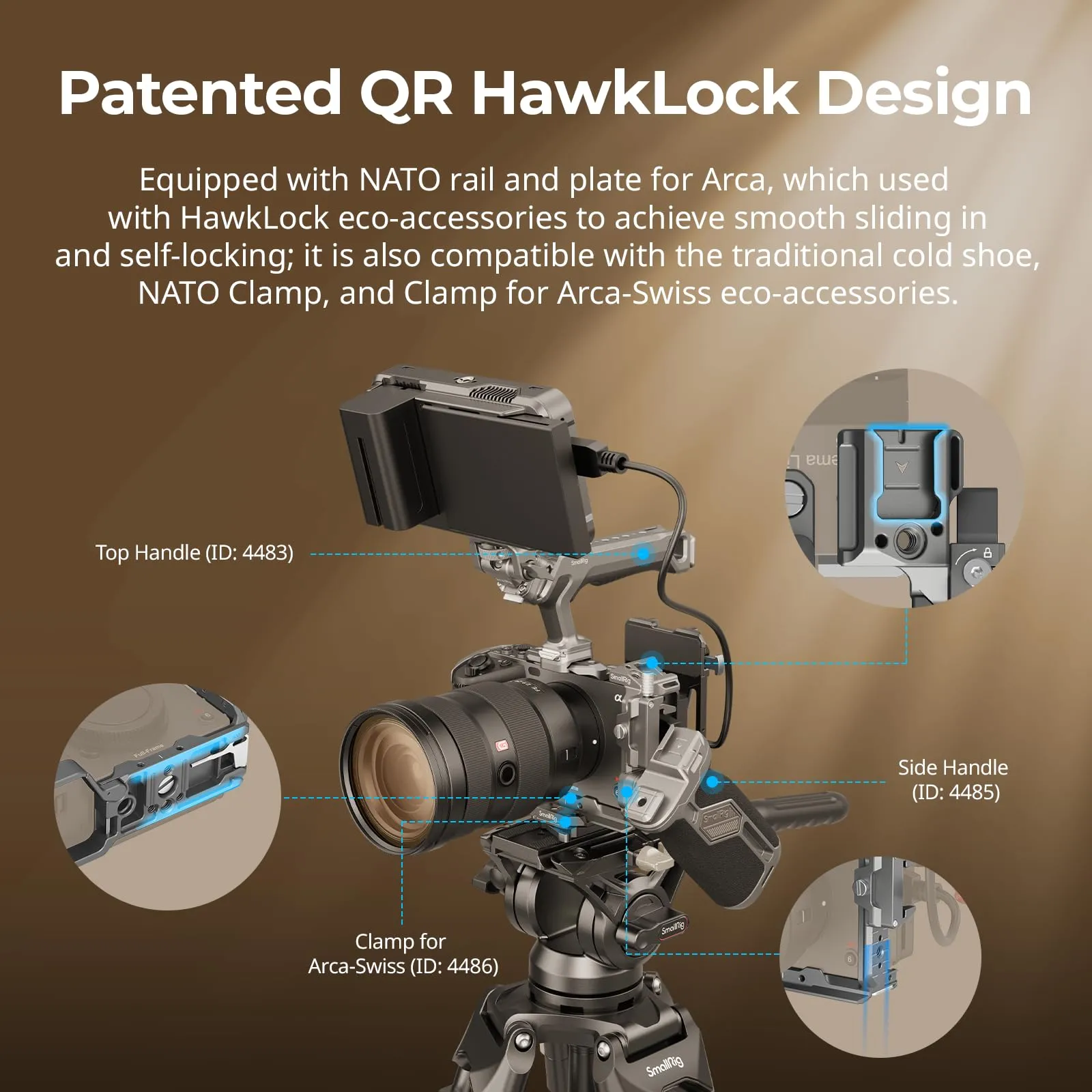 SMALLRIG FX3/FX30 HawkLock Cage Kit con Morsetto Cavi - 4770 - immagine 4
