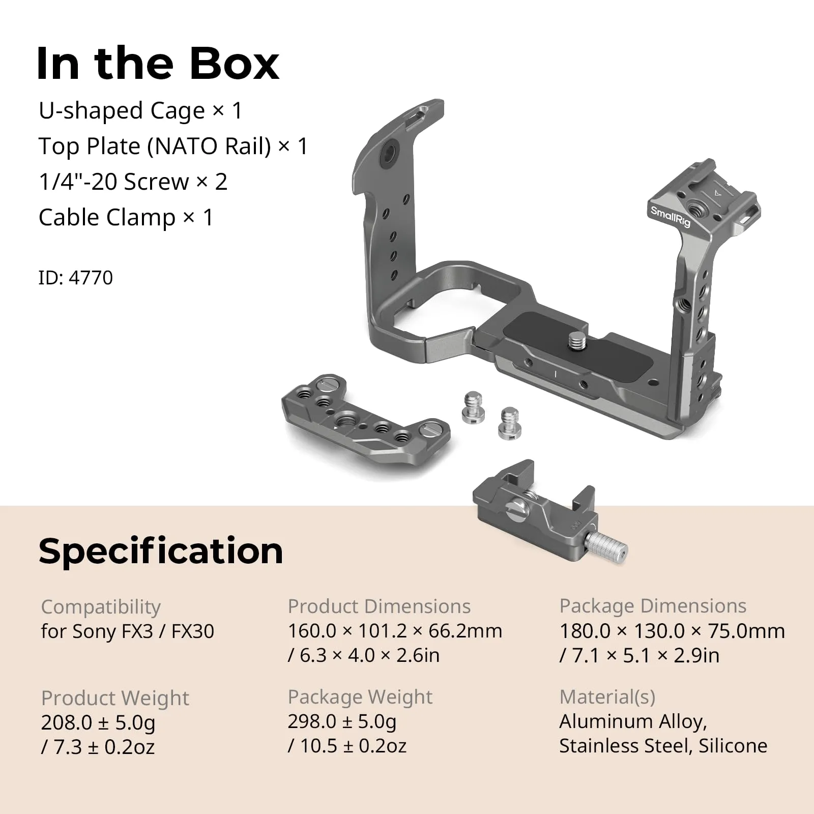 SMALLRIG FX3/FX30 HawkLock Cage Kit con Morsetto Cavi - 4770 - immagine 9