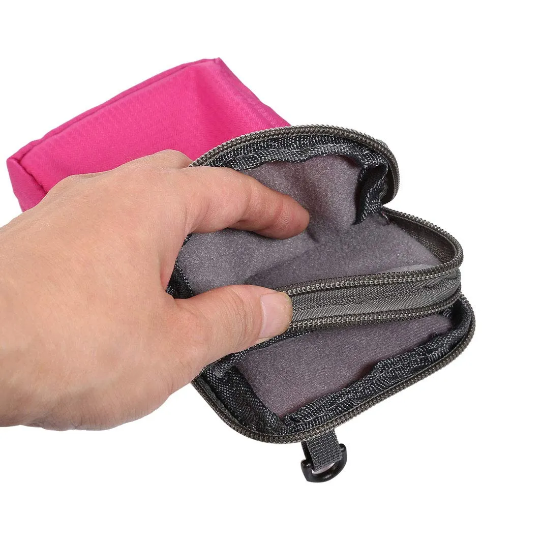 Narunii Sacchetto da Cintura a Fascia Marsupio Uomo, Piccola Pochette, Casual, Borsa da Viaggio per Uomo, Custodia da Trasporto, Clip da Cintura, Tasca (15,2 cm, Rosso Rosa) - immagine 5