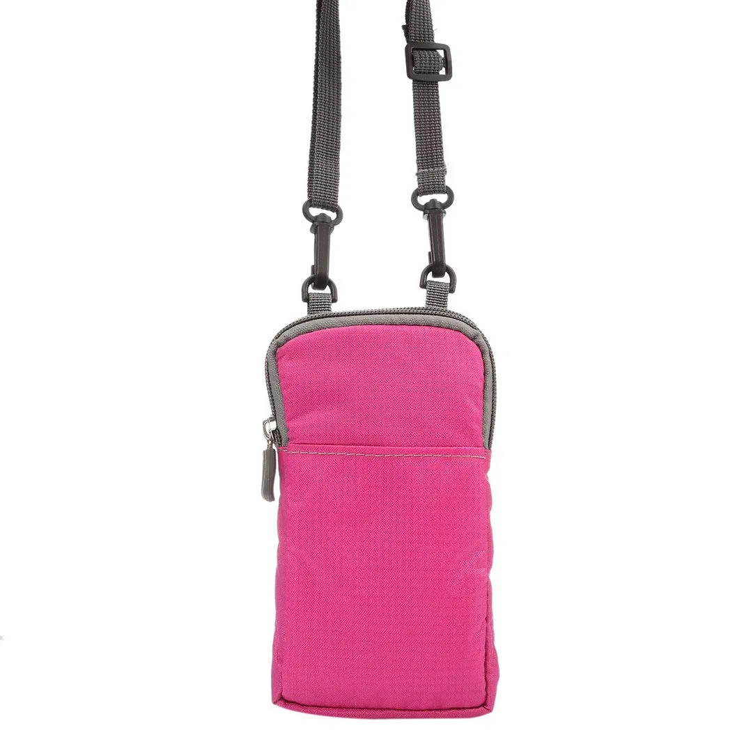 Narunii Sacchetto da Cintura a Fascia Marsupio Uomo, Piccola Pochette, Casual, Borsa da Viaggio per Uomo, Custodia da Trasporto, Clip da Cintura, Tasca (15,2 cm, Rosso Rosa) - immagine 8