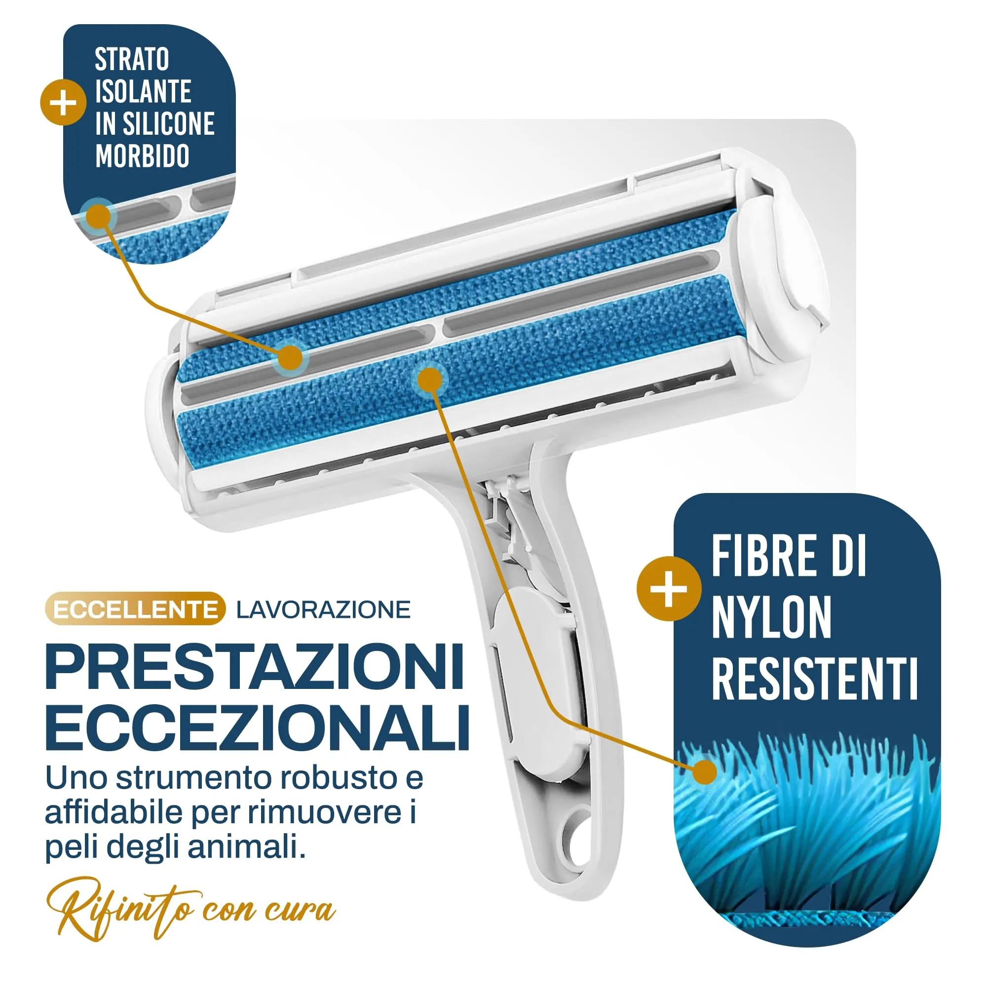PORTENTUM Spazzola Togli Peli Animali, Spazzola per Gatti e Spazzola per cani, Peli Rimozione, Lint Rullo Riutilizzabile, Rimuovi la Pelliccia su aree fisse piace Cuccia, Divani, Tappeti - immagine 4