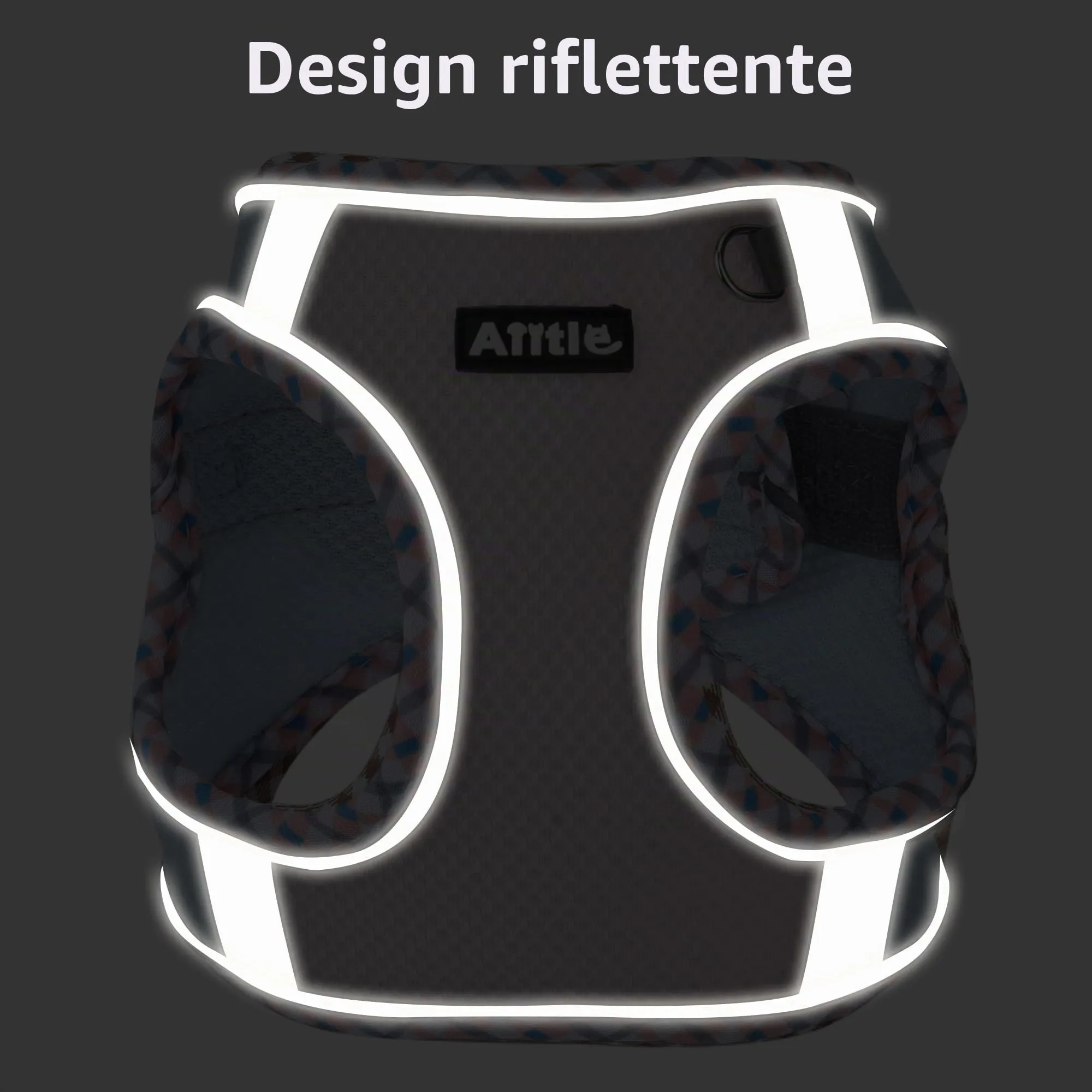 AIITLE Pettorina per cani anti-fuga, gilet anti-tiro con guinzaglio, strisce riflettenti, imbracature regolabili per animali domestici all'aperto per cani di taglia media, Blu Rosa XXXS - immagine 3