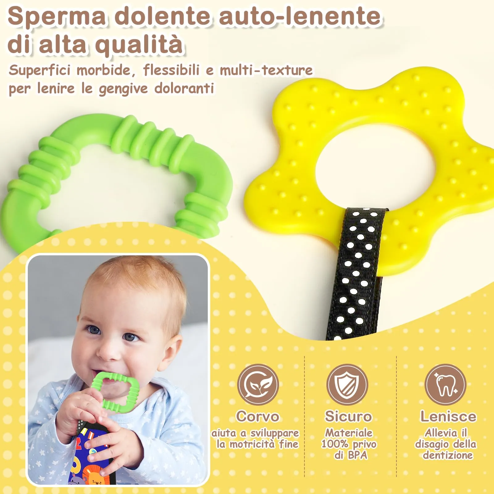 URMYWO Giochi Neonato 0-12 Mesi, Libro Sensoriale Neonati per Tummy Time - immagine 7