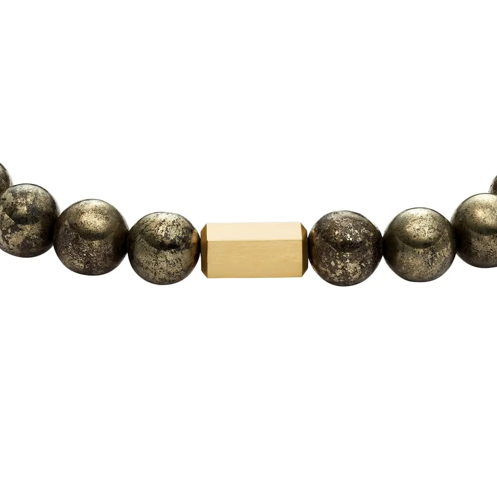 Fossil Bracciale da uomo Galaxy Jewelry Pirite grigio JF04820710, Eine Grösse, Acciaio inossidabile, Nessuna pietra preziosa, Oro Brillante - immagine 2