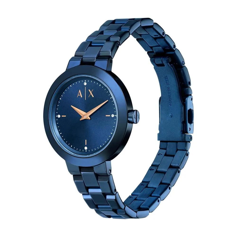 Armani Exchange Orologio da donna, Movimento al quarzo a due lancette e cassa da 36 mm con cinturino in acciaio o pelle - immagine 2