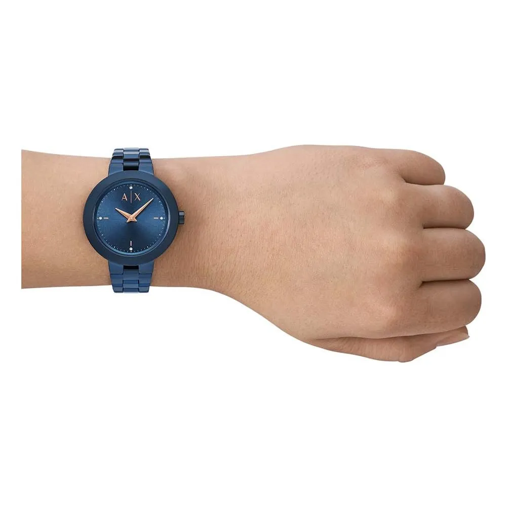 Armani Exchange Orologio da donna, Movimento al quarzo a due lancette e cassa da 36 mm con cinturino in acciaio o pelle - immagine 6