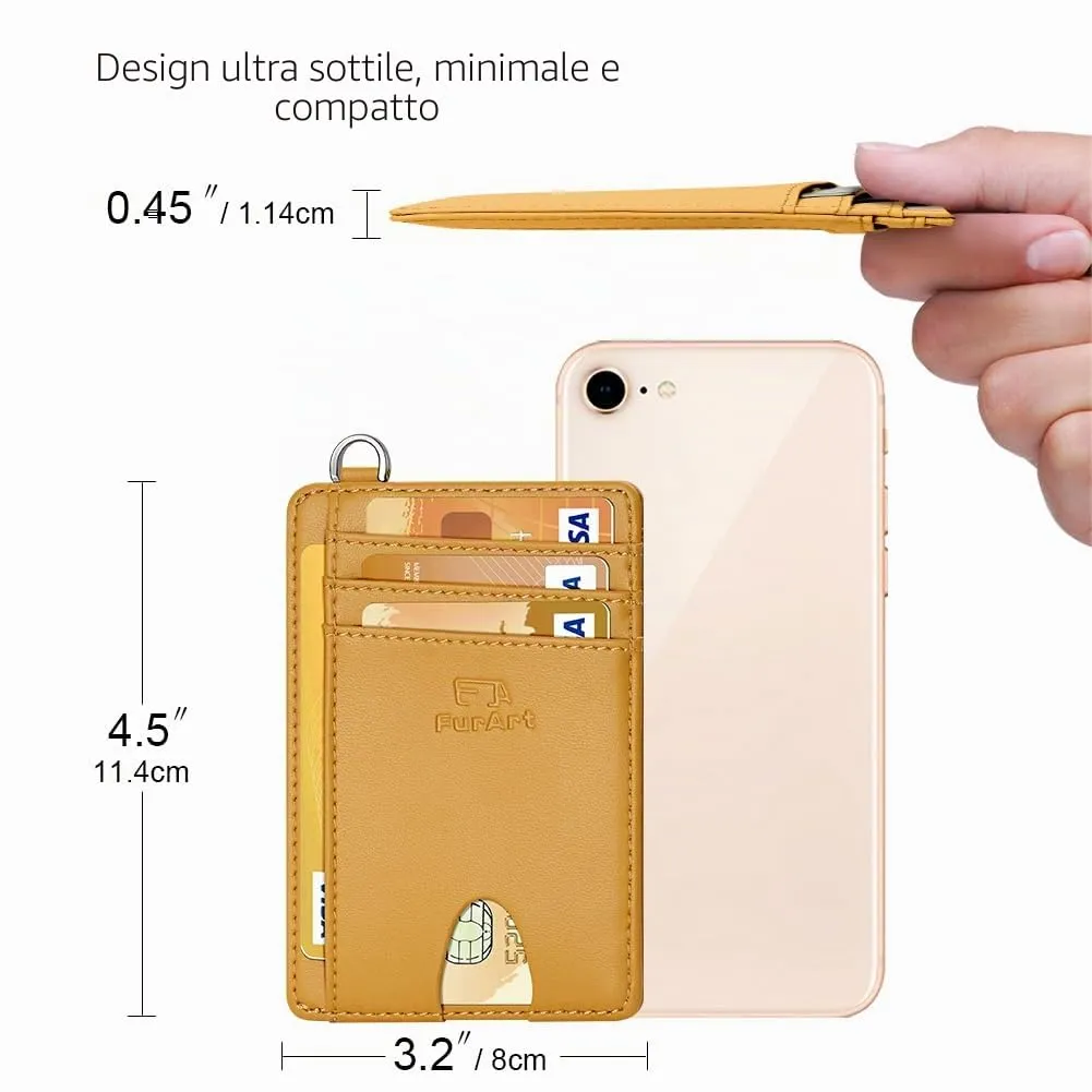 FurArt Porta Carte di Credito, Protezione RFID Portafoglio porta tessere Sottile, Slim Porta Carte Credito Da Uomo e Donna - immagine 7
