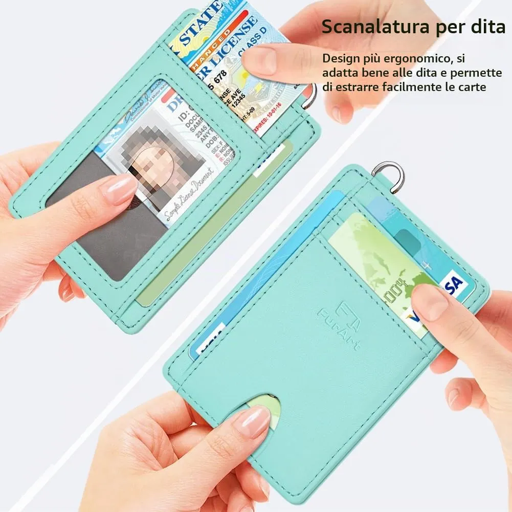 FurArt Porta Carte di Credito, Protezione RFID Portafoglio porta tessere Sottile, Slim Porta Carte Credito Da Uomo e Donna - immagine 3