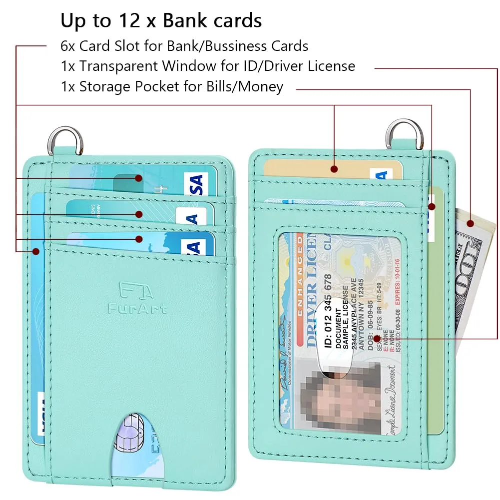 FurArt Porta Carte di Credito, Protezione RFID Portafoglio porta tessere Sottile, Slim Porta Carte Credito Da Uomo e Donna - immagine 6
