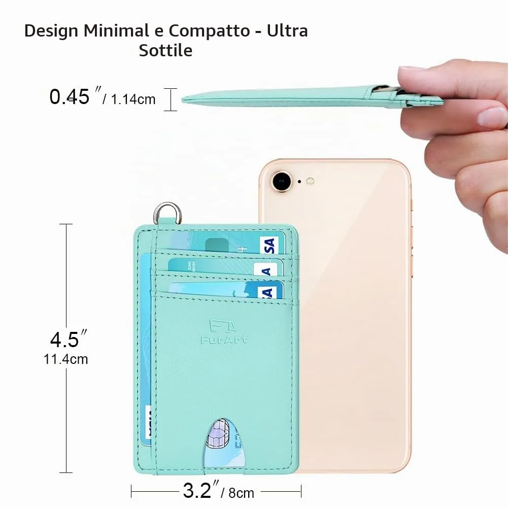 FurArt Porta Carte di Credito, Protezione RFID Portafoglio porta tessere Sottile, Slim Porta Carte Credito Da Uomo e Donna - immagine 7