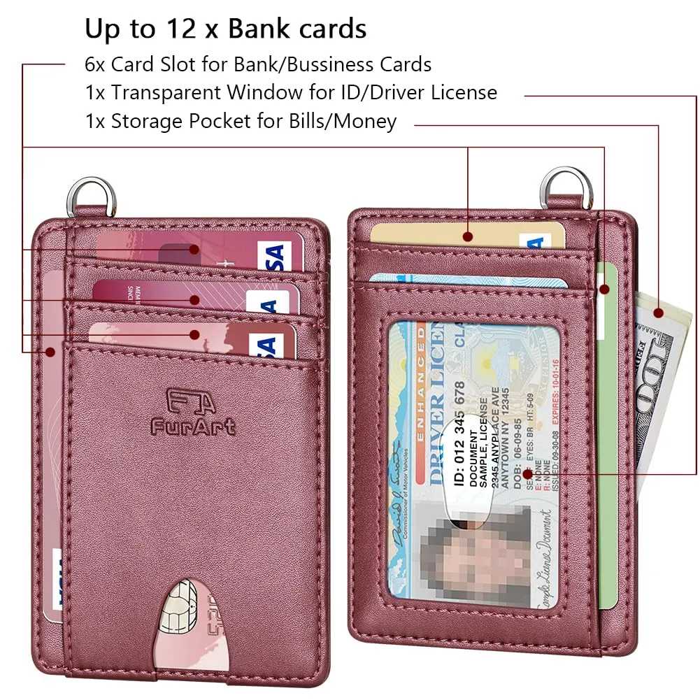 FurArt Porta Carte di Credito, Protezione RFID Portafoglio porta tessere Sottile, Slim Porta Carte Credito Da Uomo e Donna - immagine 6