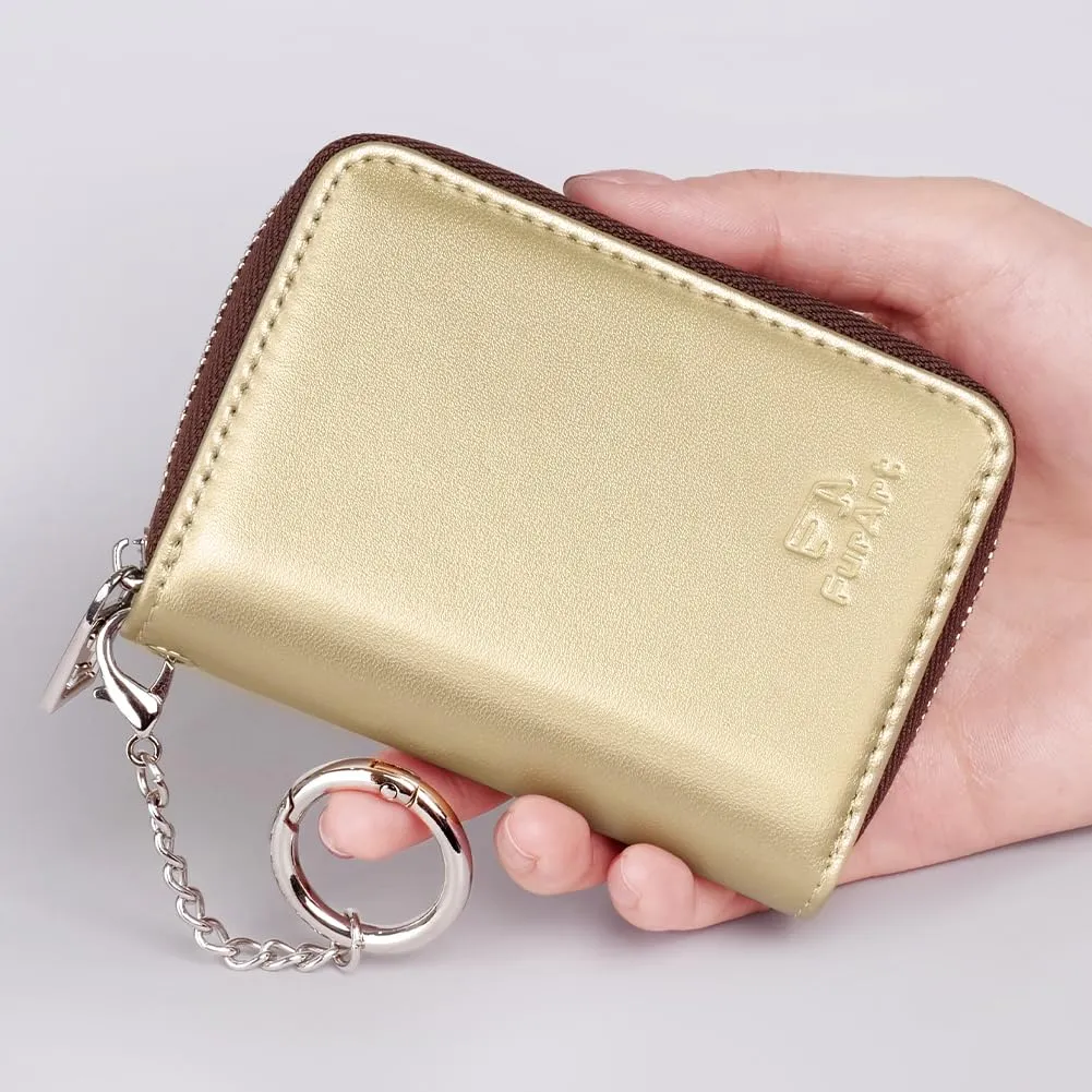 FurArt Porta Carte Credito, Cerniera Portafoglio Carta di Credito, Blocco RFID Porta Tessere per Donna e Uomo - immagine 4