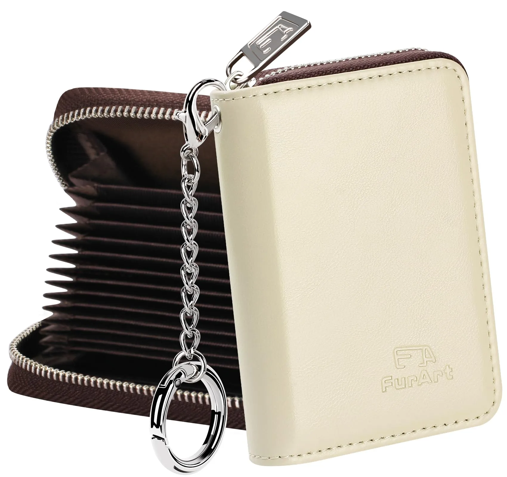 FurArt Porta Carte Credito, Cerniera Portafoglio Carta di Credito, Blocco RFID Porta Tessere per Donna e Uomo - immagine 1