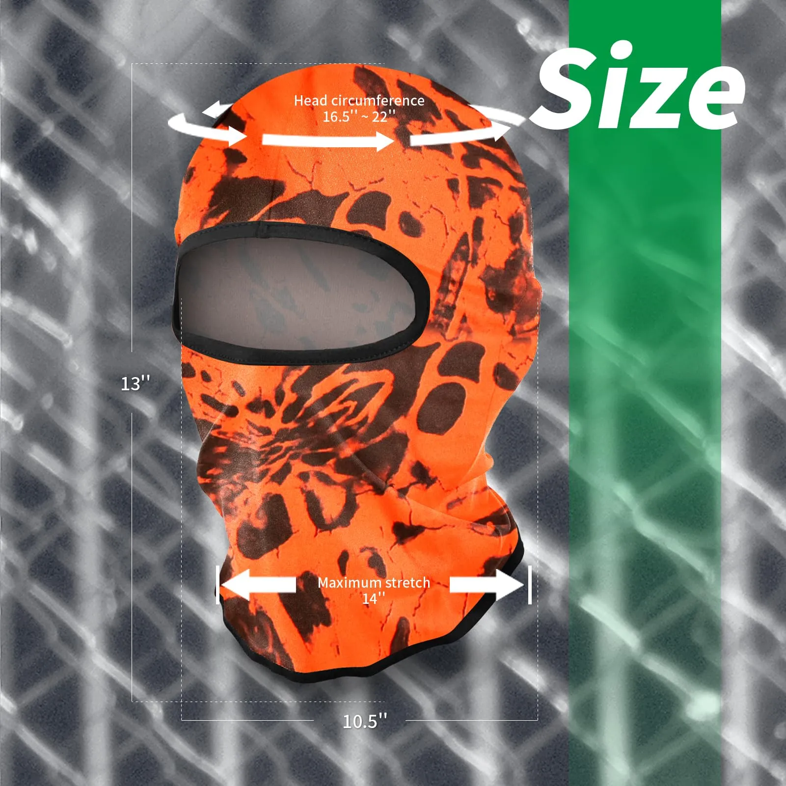 LONGKING Passamontagna Antivento Traspirante Camouflage Arancione - immagine 4