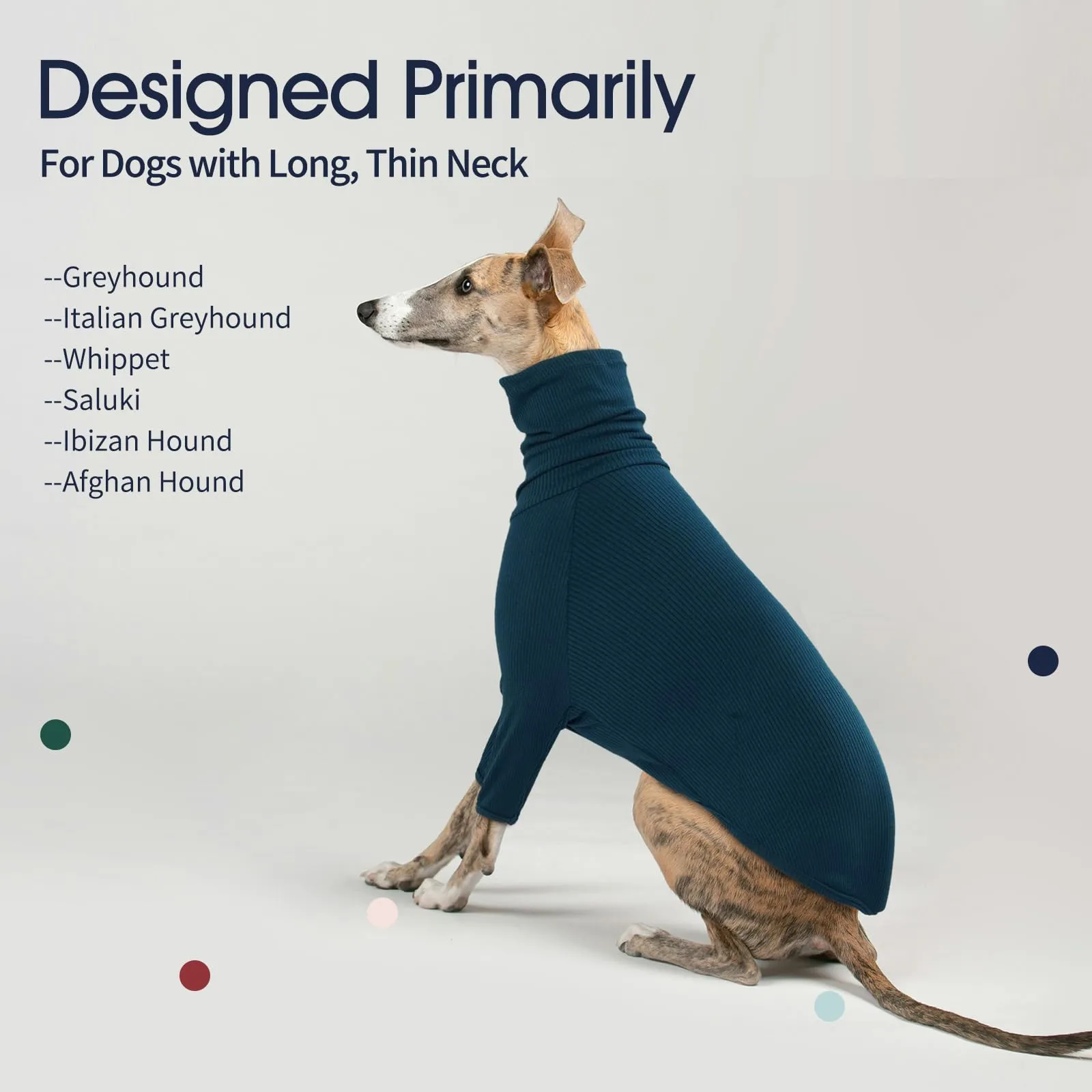IECOii Maglione invernale per levrieri, a collo alto, caldo con maniche, pullover in pile morbido e leggero, tuta classica per cani levriero italiano, per interni ed esterni, XXXL - immagine 5