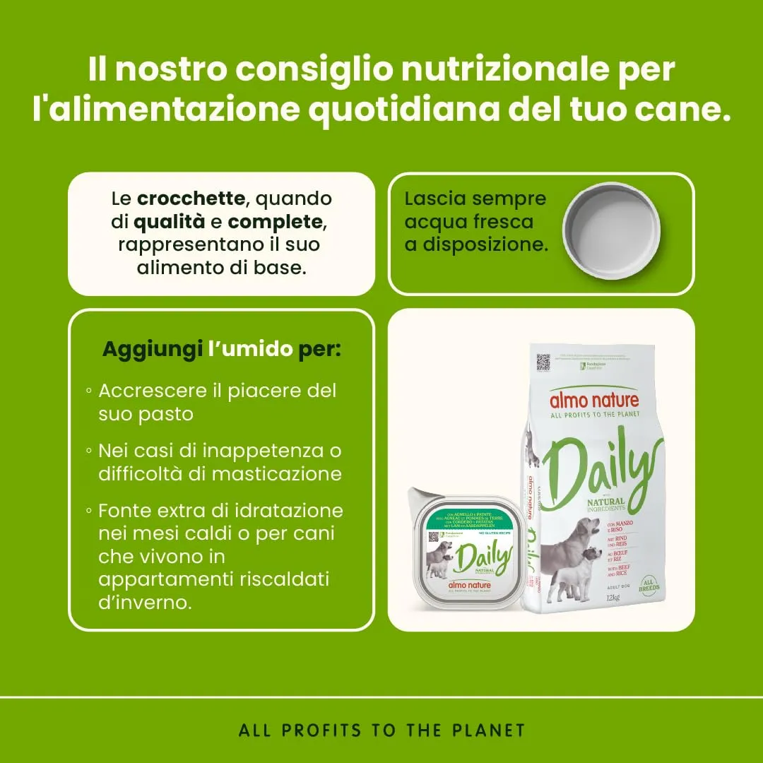 Almo Nature Daily - Crocchette per Cani Adulti - Gusto Manzo e Riso - Cibo Secco Completo e Bilanciato - Sacco da 12 kg - immagine 3