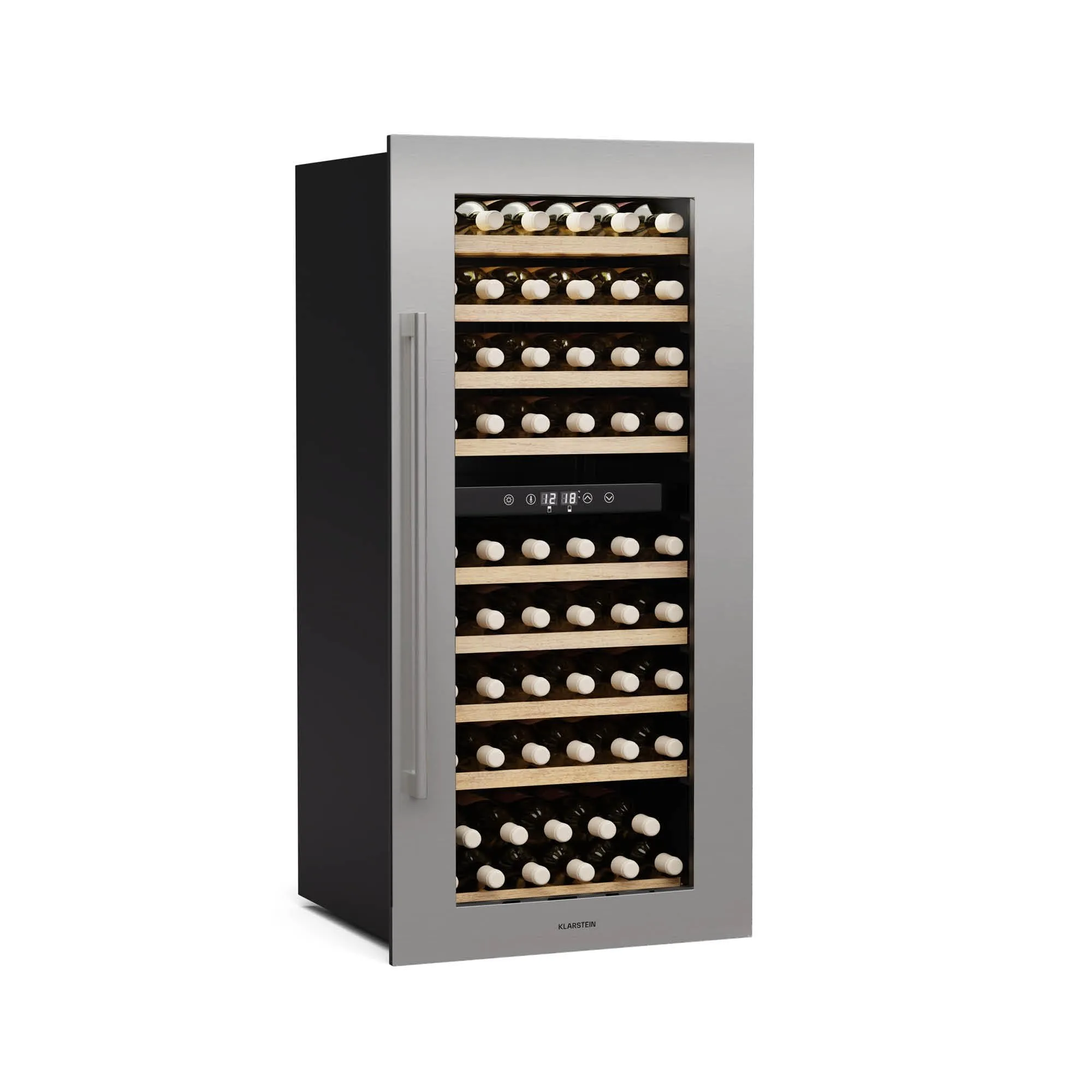 KLARSTEIN Vinsider Duo Cantinetta Vino - 79 Bottiglie, Doppia Temperatura 5-22°C, Touch Control, LED, UV, Incasso, Nero - immagine 1