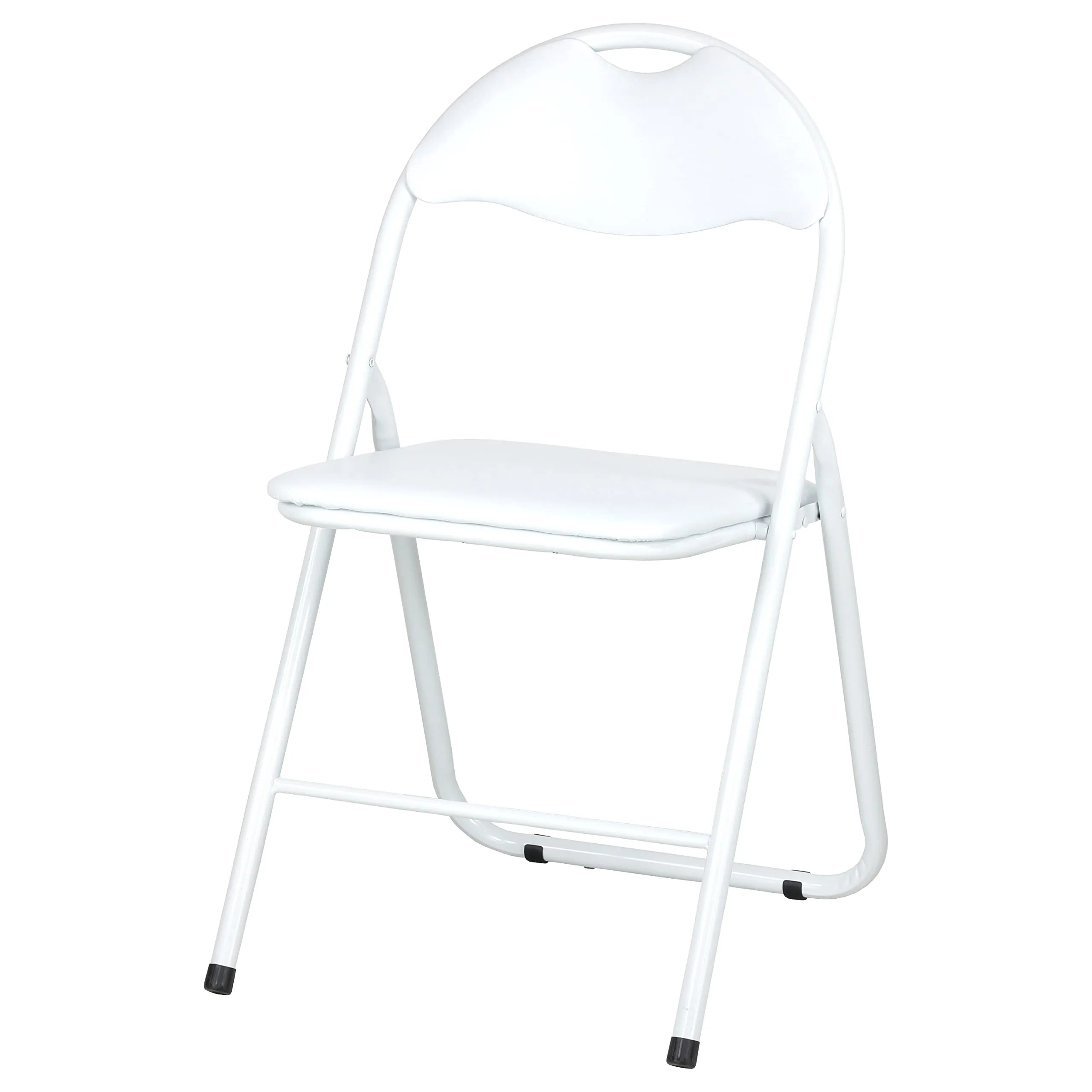 Totò Piccinni SEDIE PIEGHEVOLI comode di alta qualità in metallo, imbottite in ECOPELLE resistenti salvaspazio (Bianco/Bianco, 2) - immagine 3
