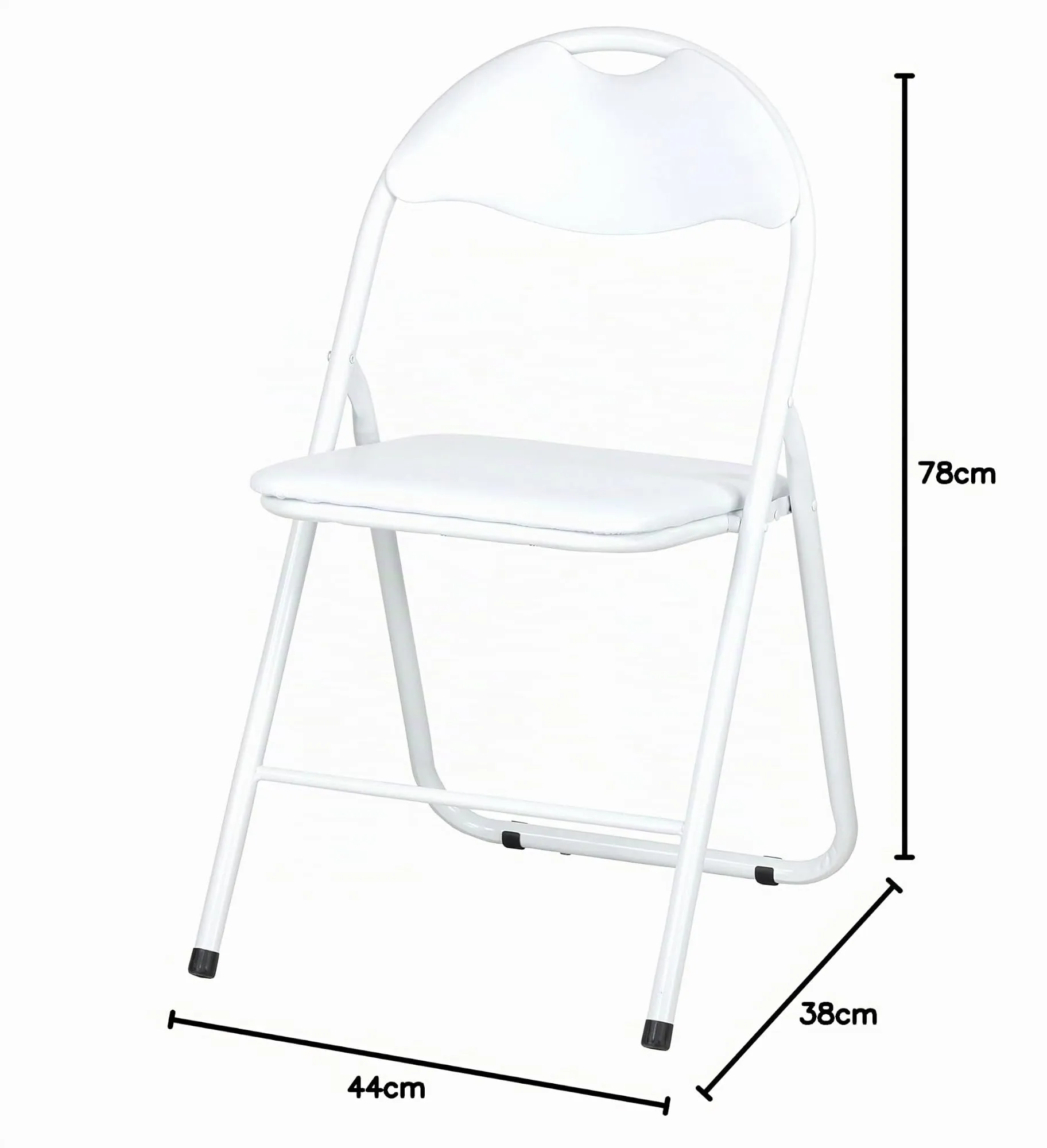 Totò Piccinni SEDIE PIEGHEVOLI comode di alta qualità in metallo, imbottite in ECOPELLE resistenti salvaspazio (Bianco/Bianco, 1) - immagine 2