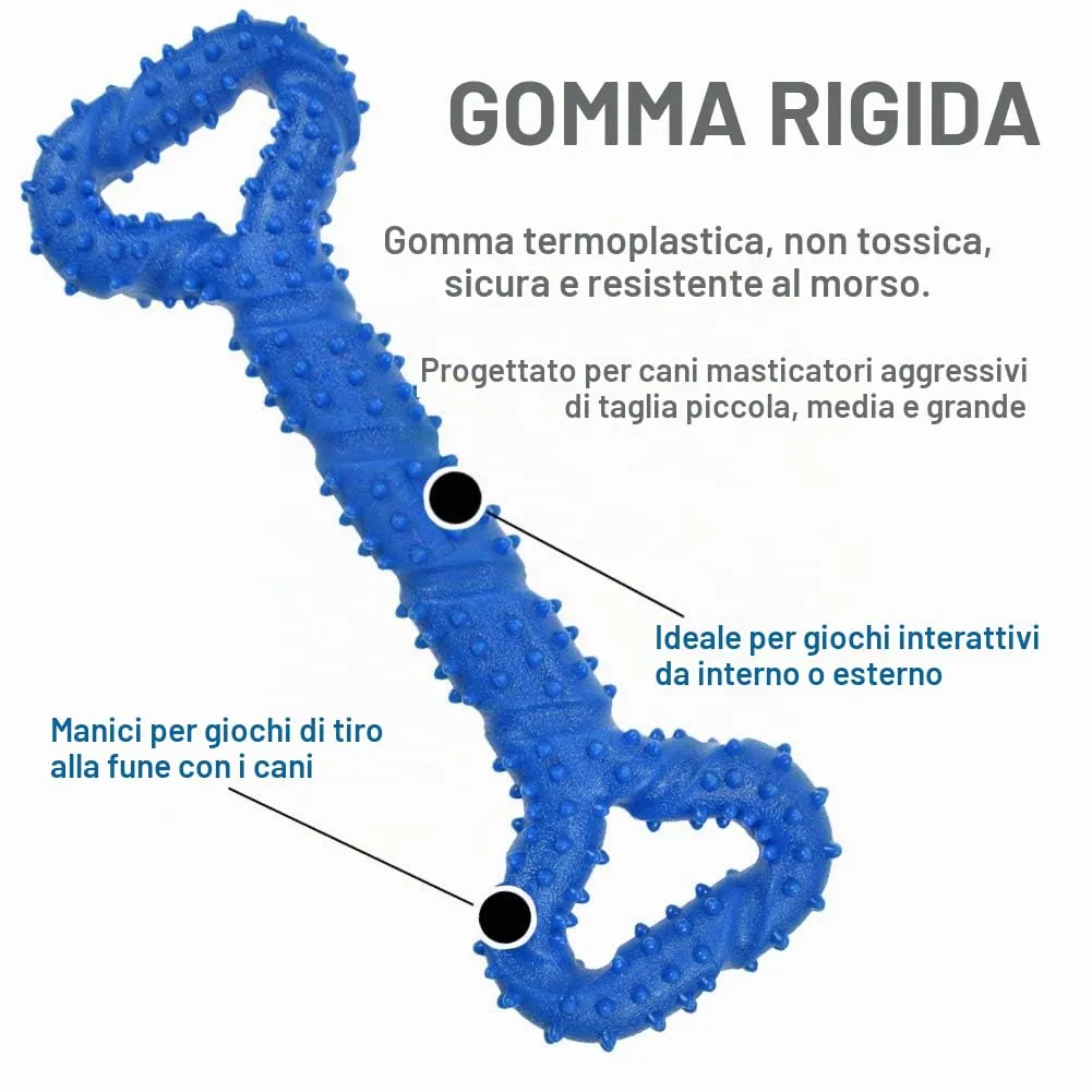 atopo Giochi da masticare resistenti per cani grandi 13 pollice Forma dell'osso Giocattoli per cani con Design convesso duri giochi interattivi per per cani piccoli e grandi - immagine 3