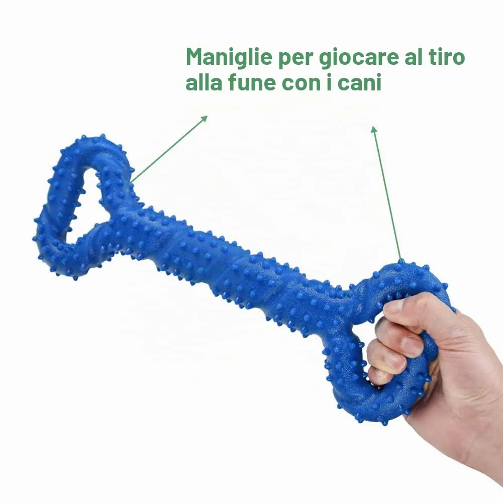 atopo Giochi da masticare resistenti per cani grandi 13 pollice Forma dell'osso Giocattoli per cani con Design convesso duri giochi interattivi per per cani piccoli e grandi - immagine 4