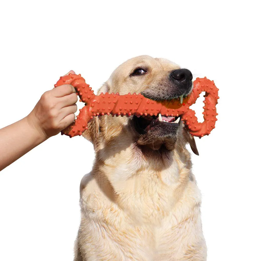 atopo Giocattoli da masticare per cani, resistenti, 33 cm, a forma di osso, giocattolo da masticare con design convesso, forte giocattolo per masticatori aggressivi, cani di taglia media e grande per - immagine 1